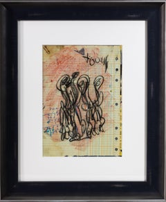 Purvis Young ha firmato un disegno figurativo originale a pastello