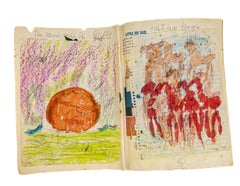 Purvis Young Signed Rare Book of Original Drawings The Horses with COA