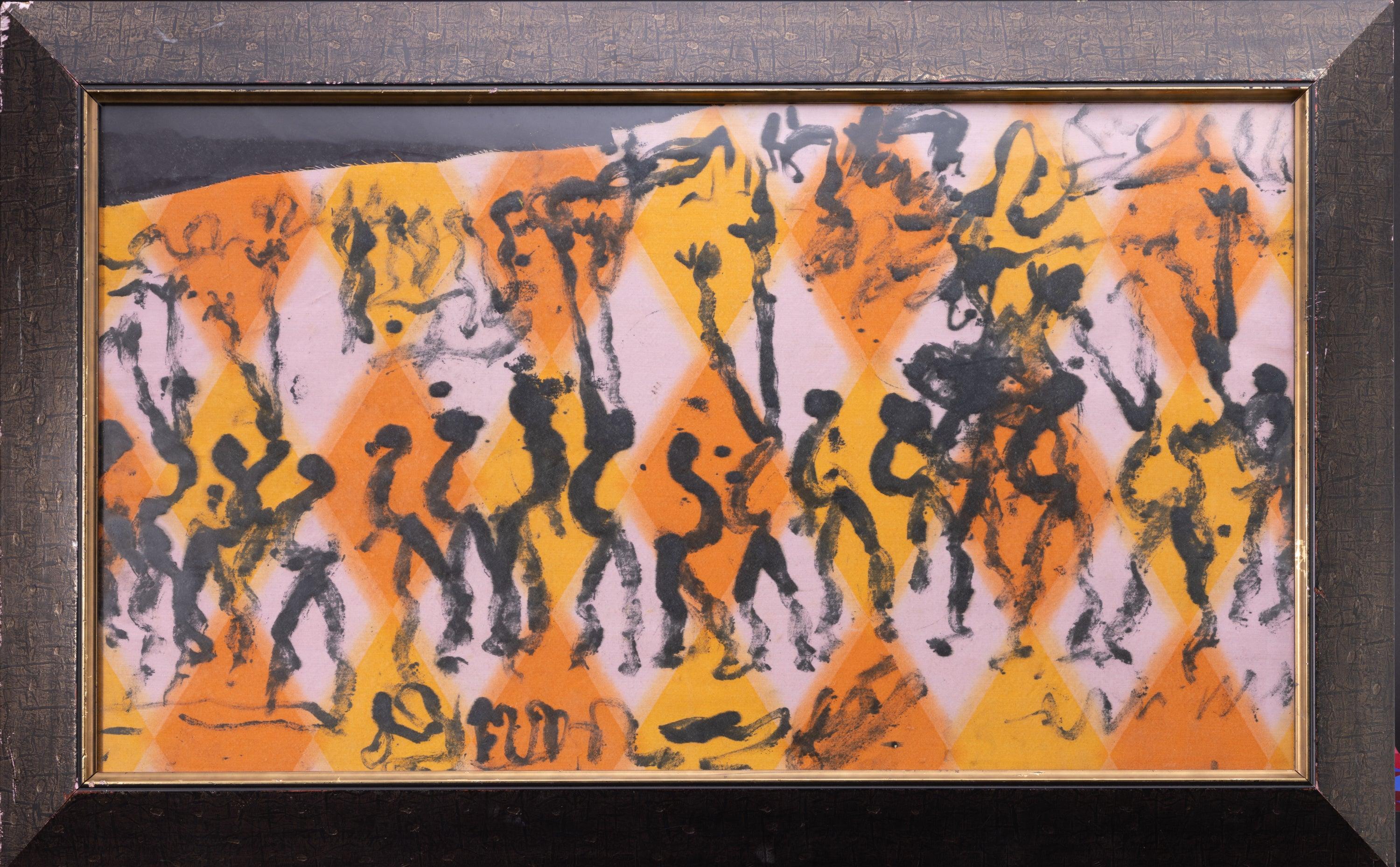 Artistics: Purvis Young
Titolo: Danzatori dello spirito
Mezzo: Dipinto su tela, incorniciato
Dimensione immagine: 22" x 40"
Dimensioni telaio: 28 1/2" x 46"
Edizione: Originale
Iscrizione: Firmato sulla parte anteriore in alto
Condit: Nello stile