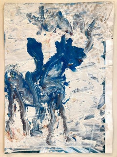 "Untitled" Peinture expressionniste abstraite sur papier de Jackson Pollock encadrée