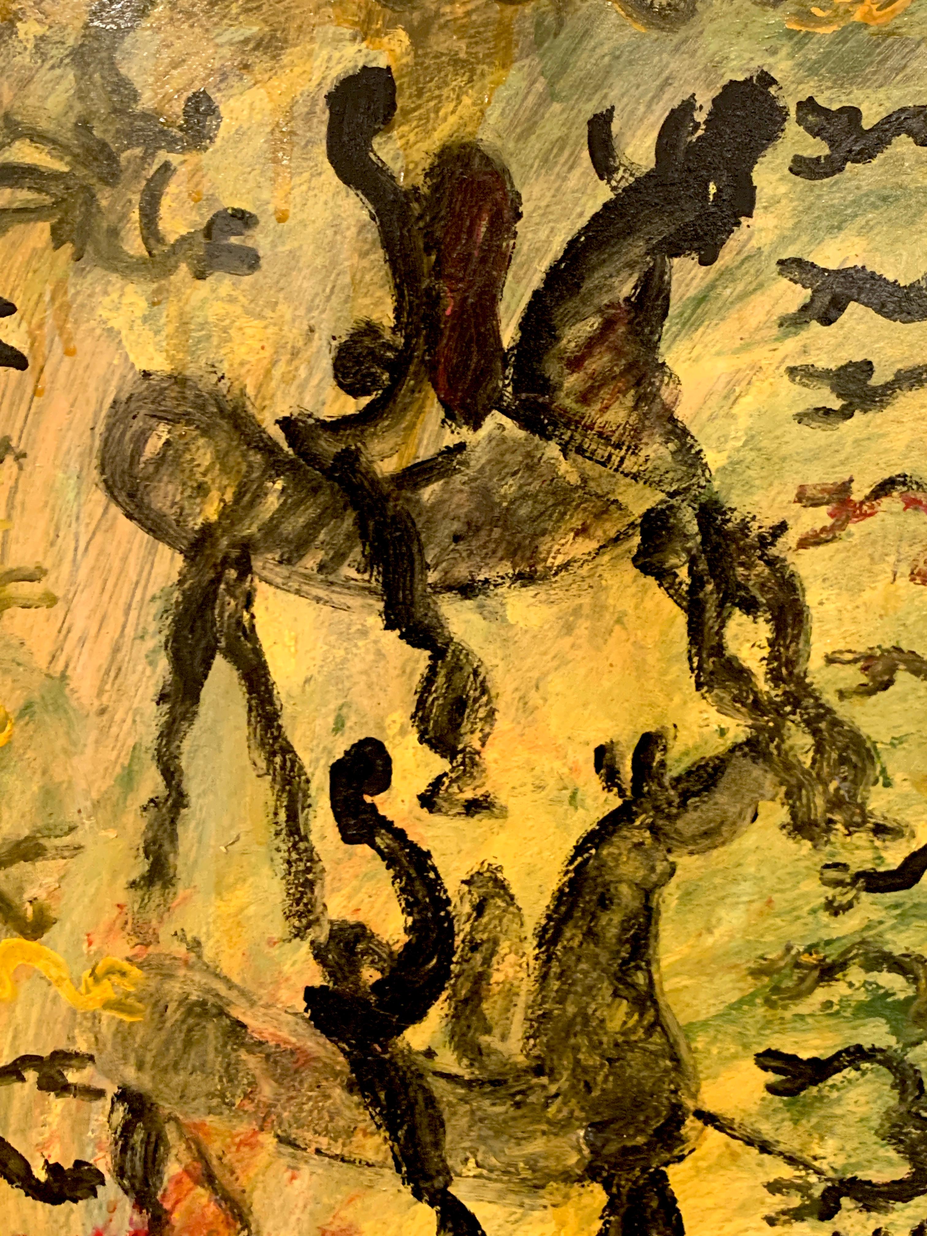 'Freedom Warriors on Horseback' by Purvis Young For Sale 1