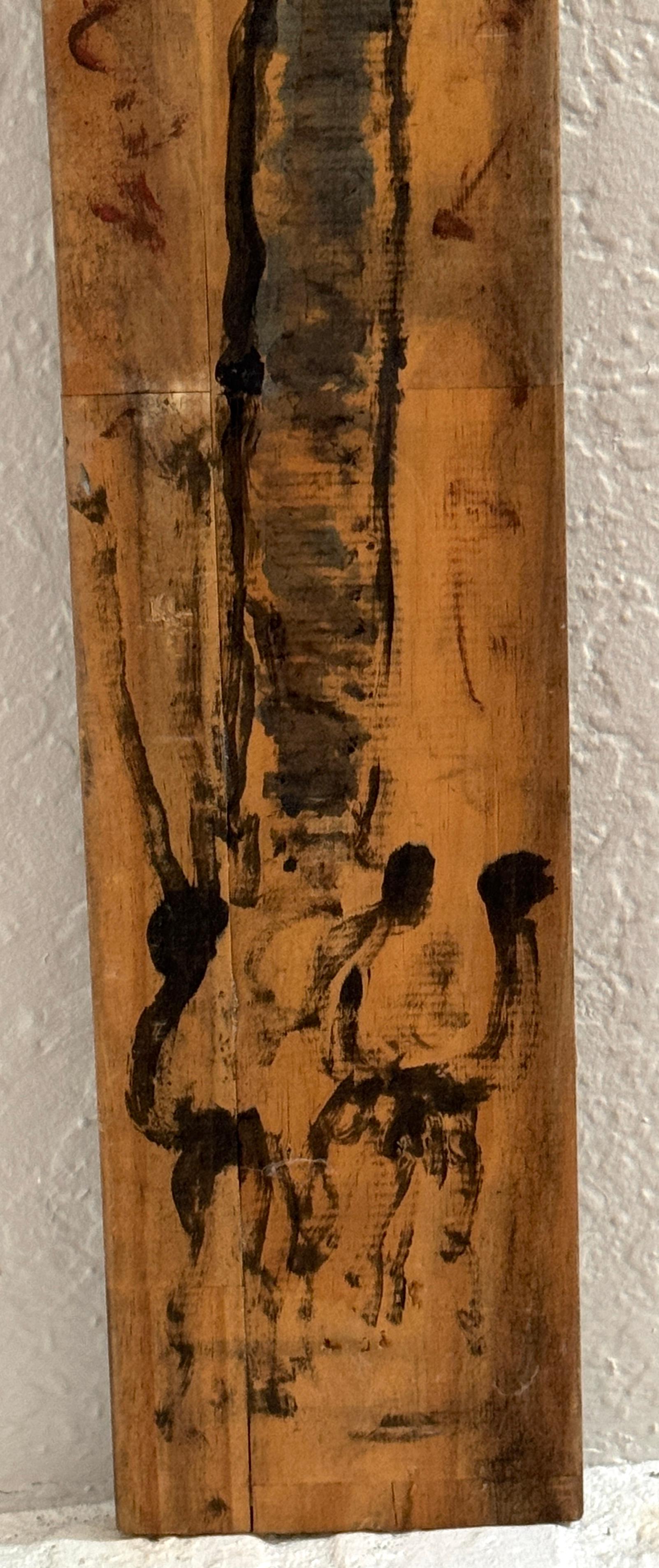 Purvis Young, Saint of the Freedom Horses, c. 1980s In Good Condition For Sale In West Palm Beach, FL