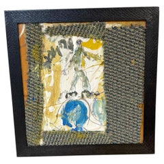Purvis Young "Walking on the World" Mixed-Media Assemblage on Found Wood