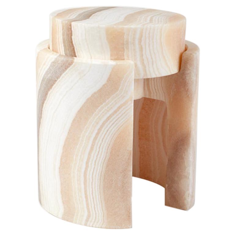 Push Alabaster Side Table by Omar Chakil