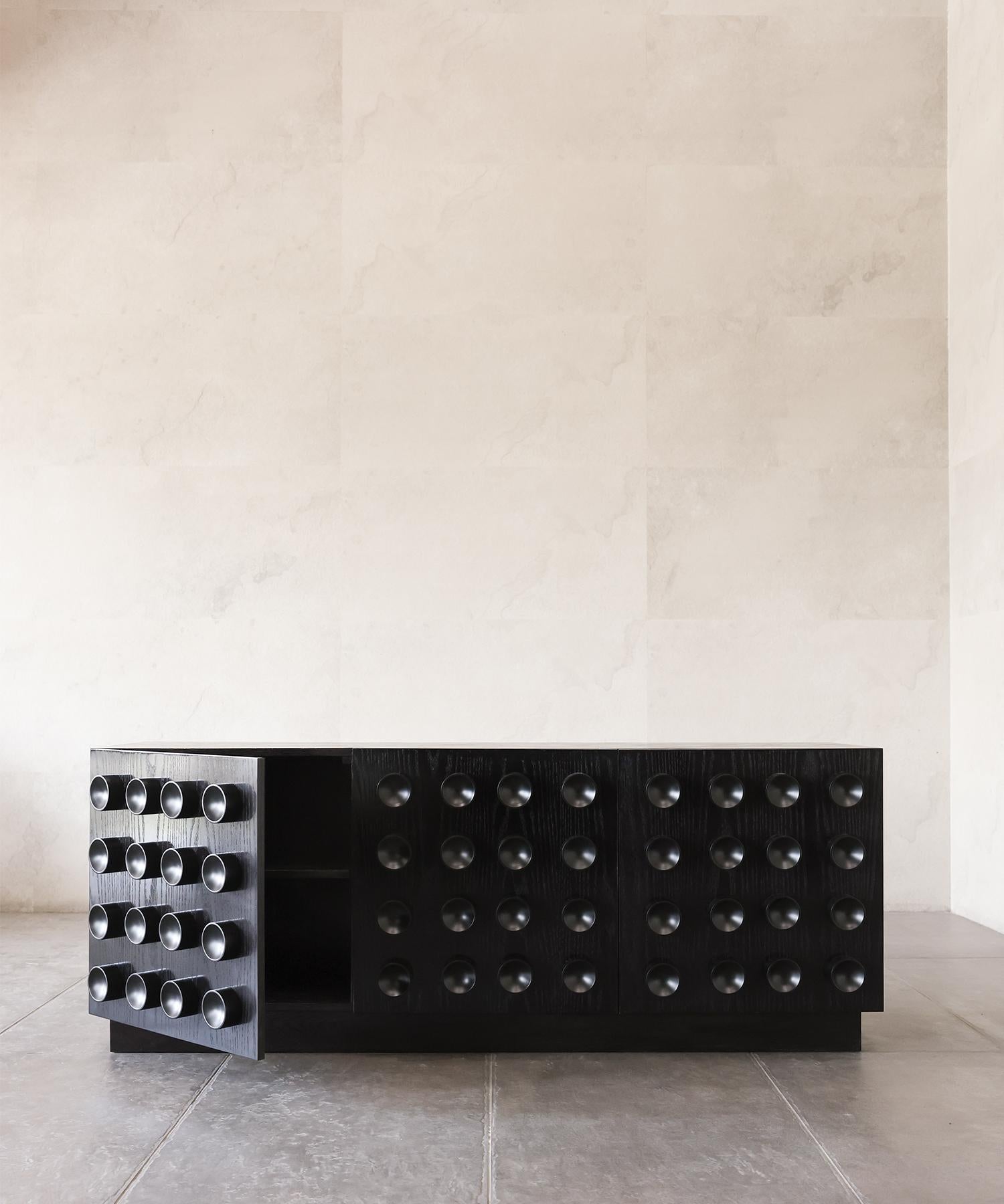 PUSH MY CREDENZA TABLE - Black Oak Glaze SHO MODERN For Sale 1