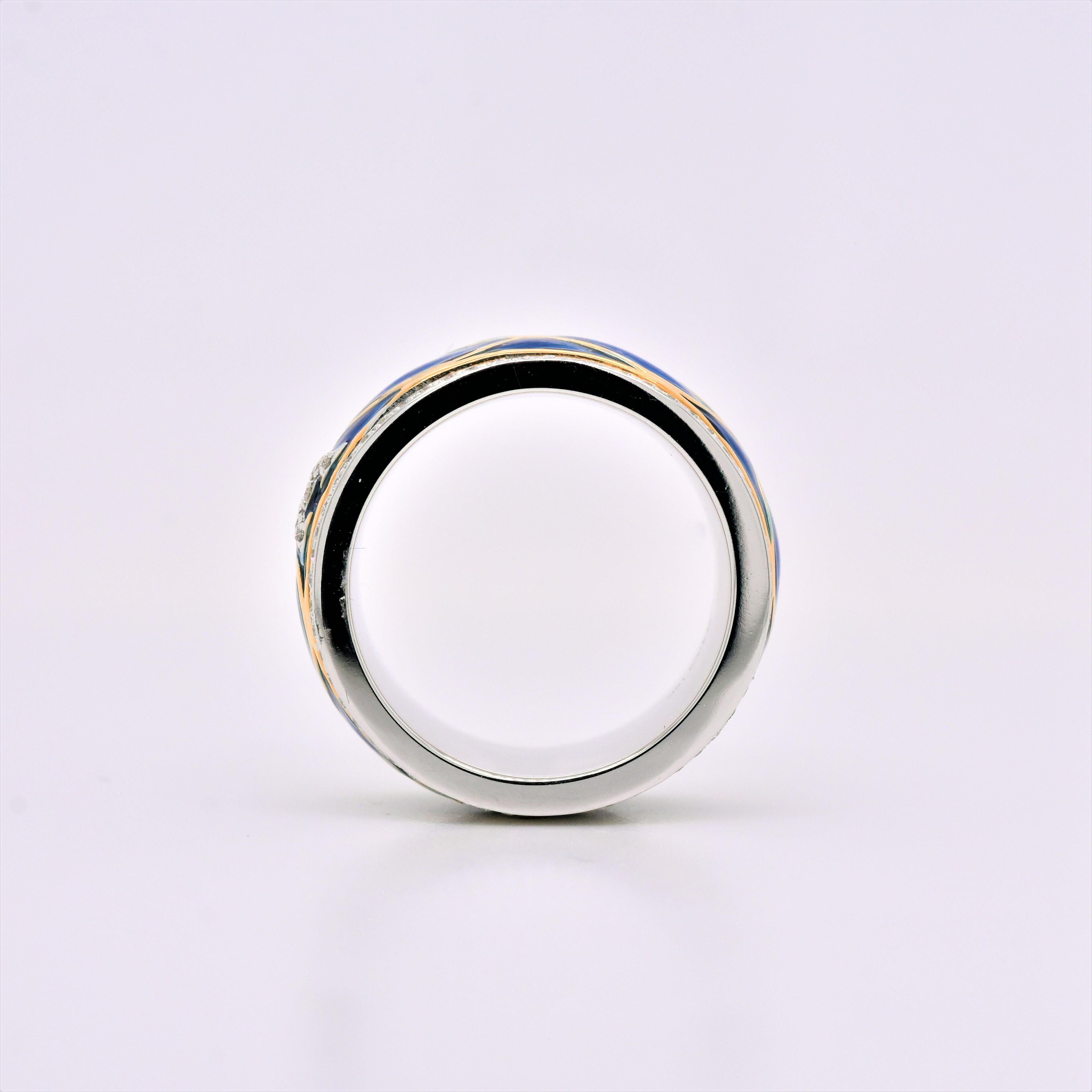черное серебро с эмалью кольцо