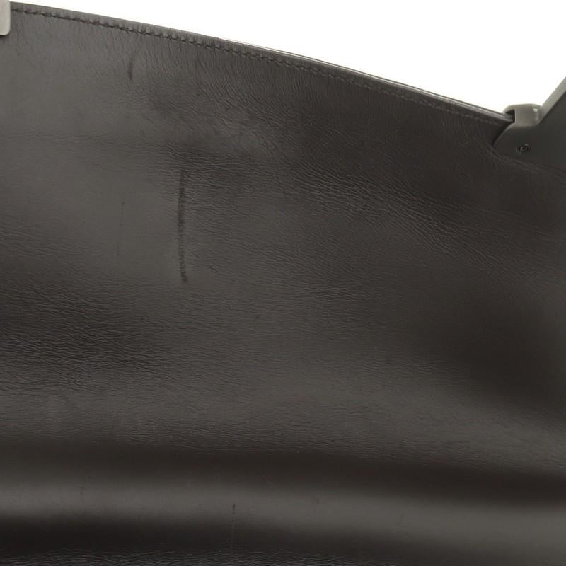 Pushlock Flap Briefcase Leather with Intrecciato Detail Large 1