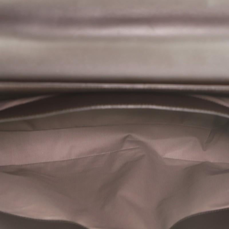 Pushlock Flap Briefcase Leather with Intrecciato Detail Large 2