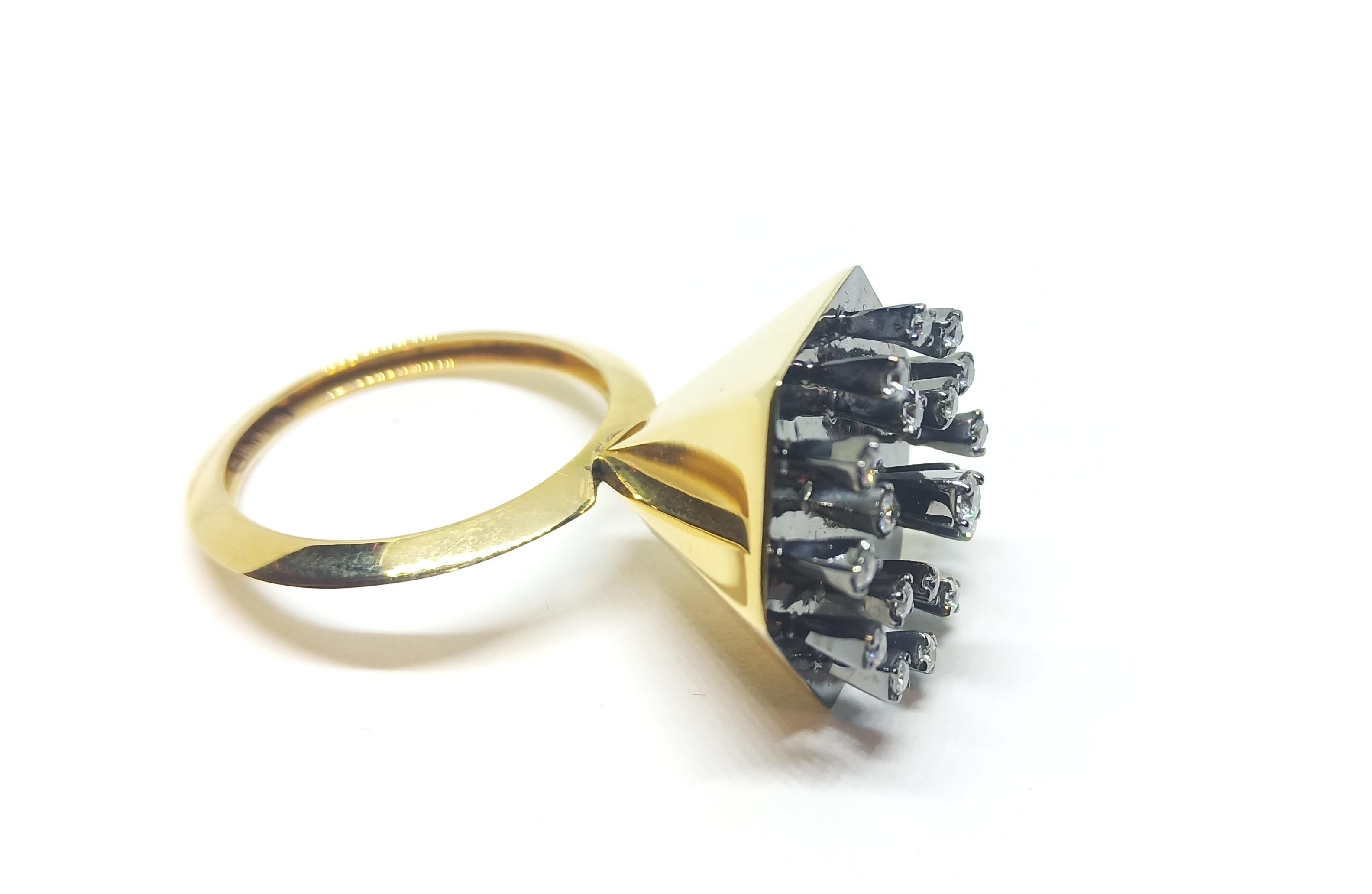 Round Cut Put Comparisons to Grave with Contemporary One of a Kind Diamond Fashion Ring For Sale