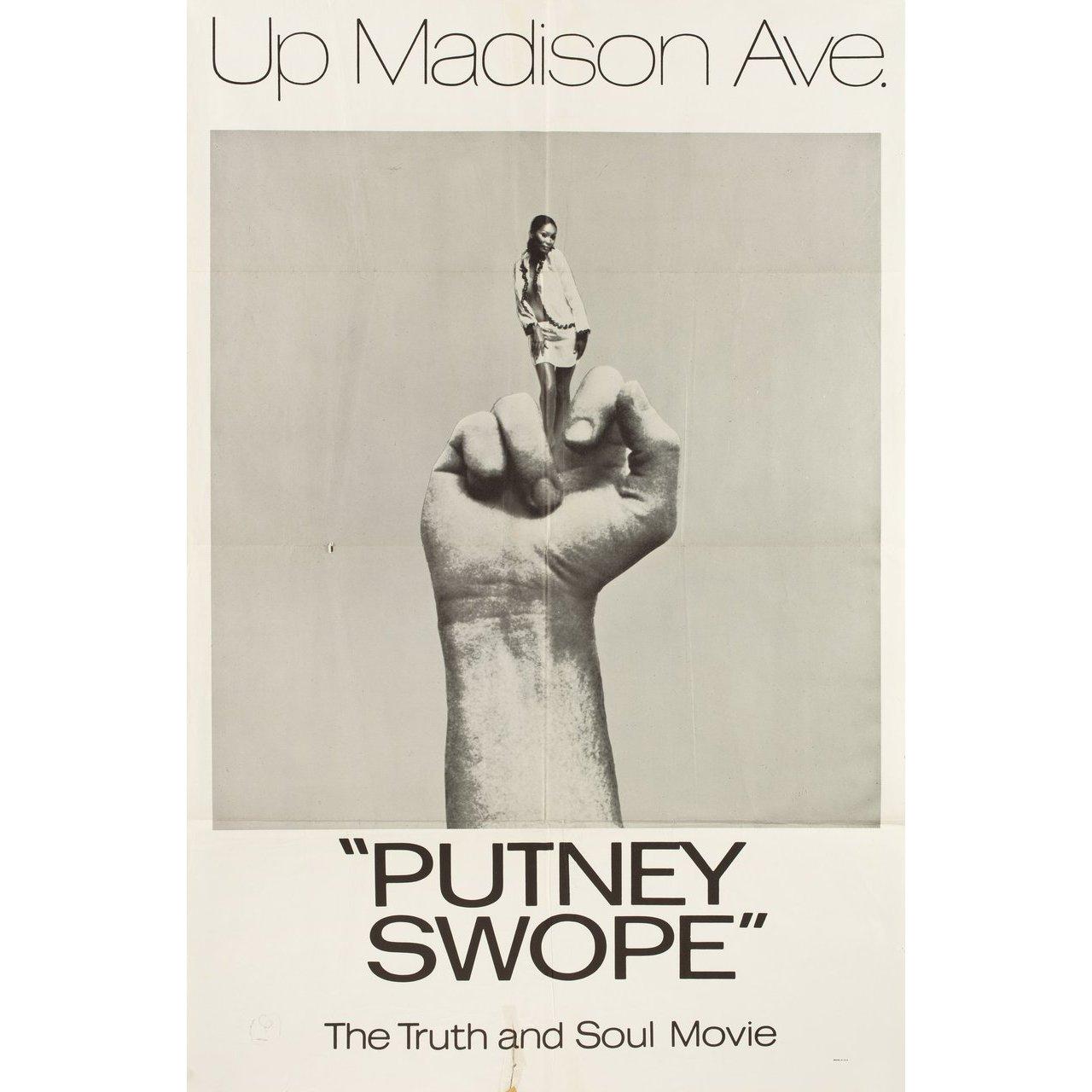 Original 1969 U.S. one sheet poster for the film Putney Swope directed by Robert Downey Sr. with Stan Gottlieb / Allen Garfield / Archie Russell / Ramon Gordon. Good-Very Good condition, folded with bleed through & tear at bottom. Many original