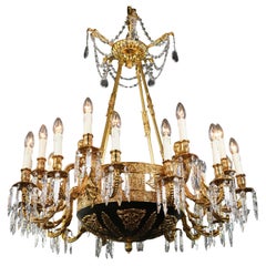 Putto Brass Empire Lampadario Lustre Lampada Oro Antico