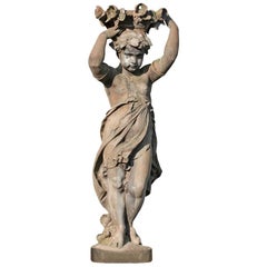 Antique Putto, Sculpture Cast Iron, 19th Century, 145cm