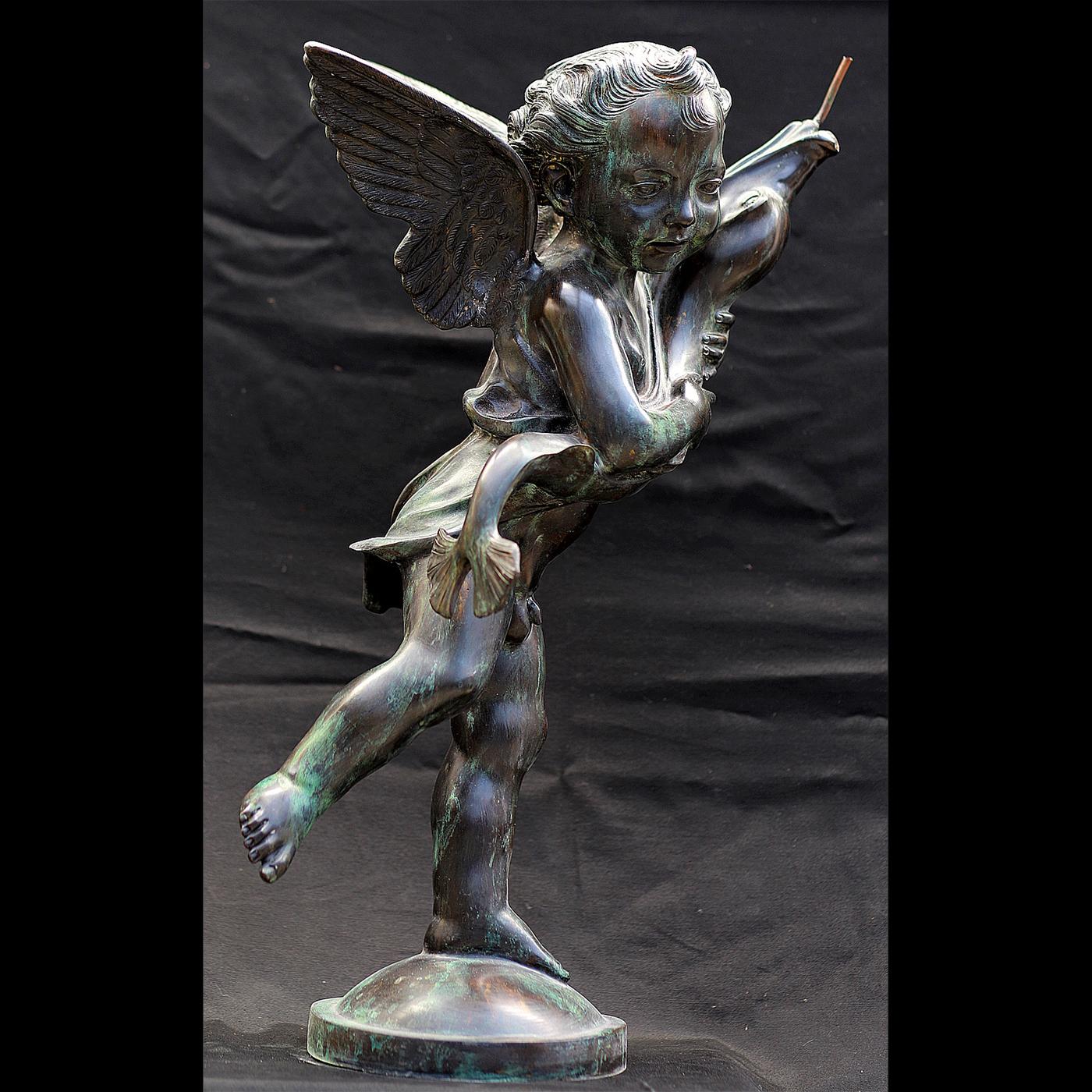 This is a reproduction of Andrea del Verrocchio's famous bronze sculpture, Putto with Dolphin from 1470, which is now housed in Florence's Palazzo Vecchio. The work can also be used as a fountain to beautify your garden with a stunning jet of water