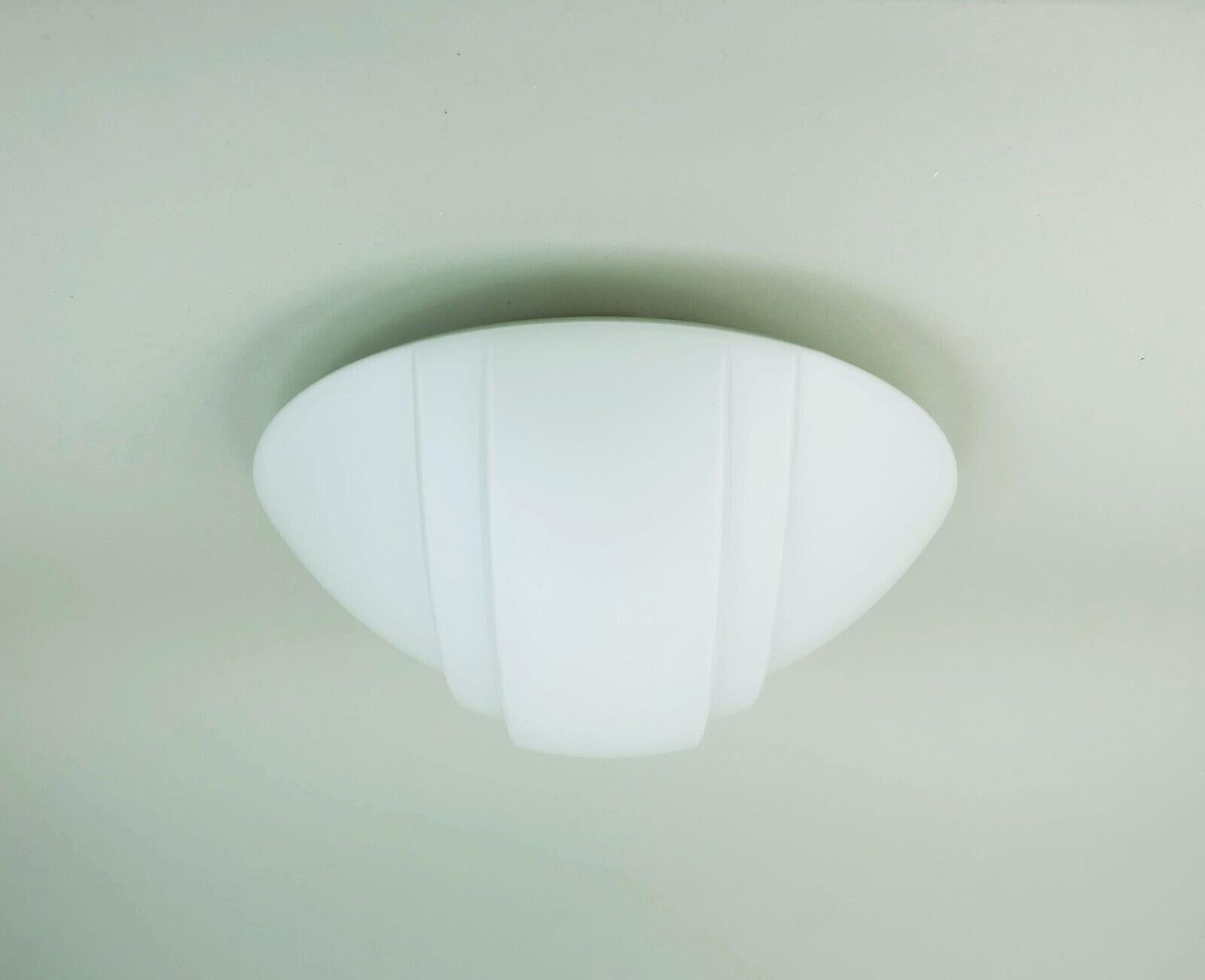 German putzler FLUSH MOUNT ceiling light white glass satin glass 1970s 1980s For Sale