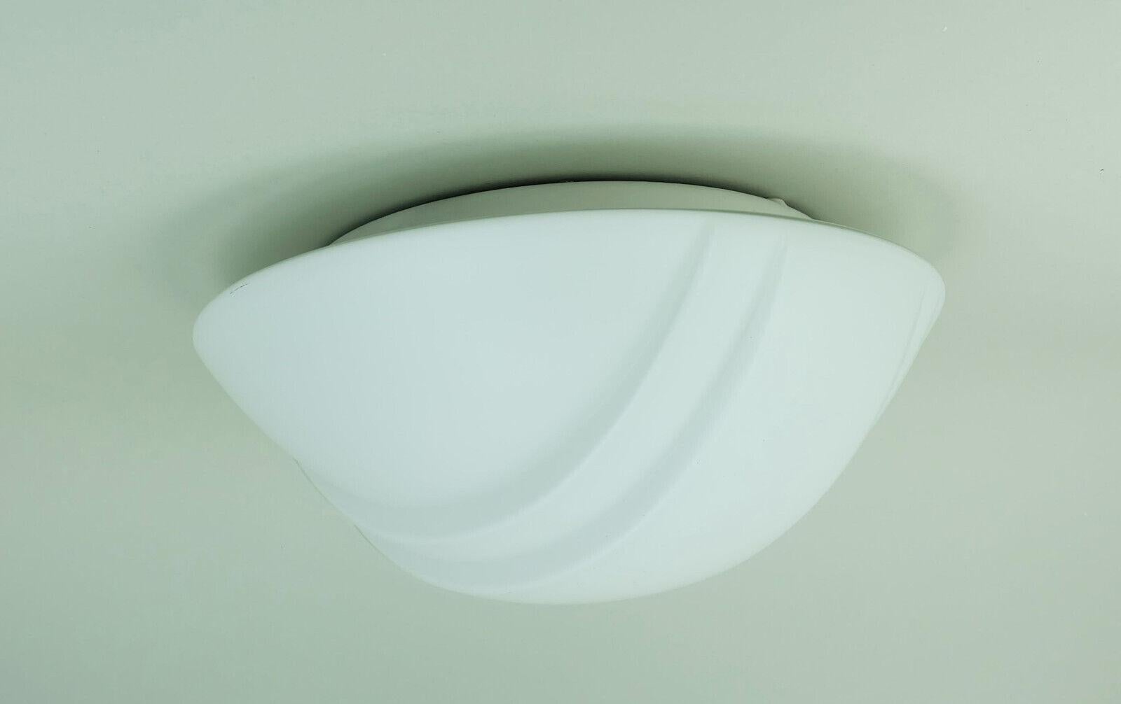 Metal putzler FLUSH MOUNT ceiling light white glass satin glass 1970s 1980s For Sale