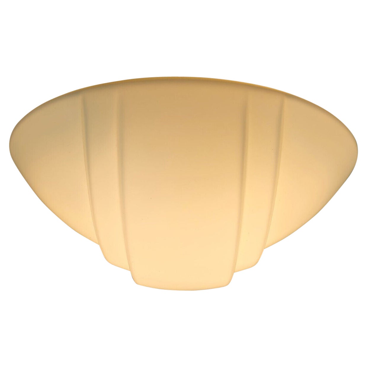 putzler FLUSH MOUNT Deckenleuchte aus weißem Glas und Satinglas 1970er 1980er Jahre