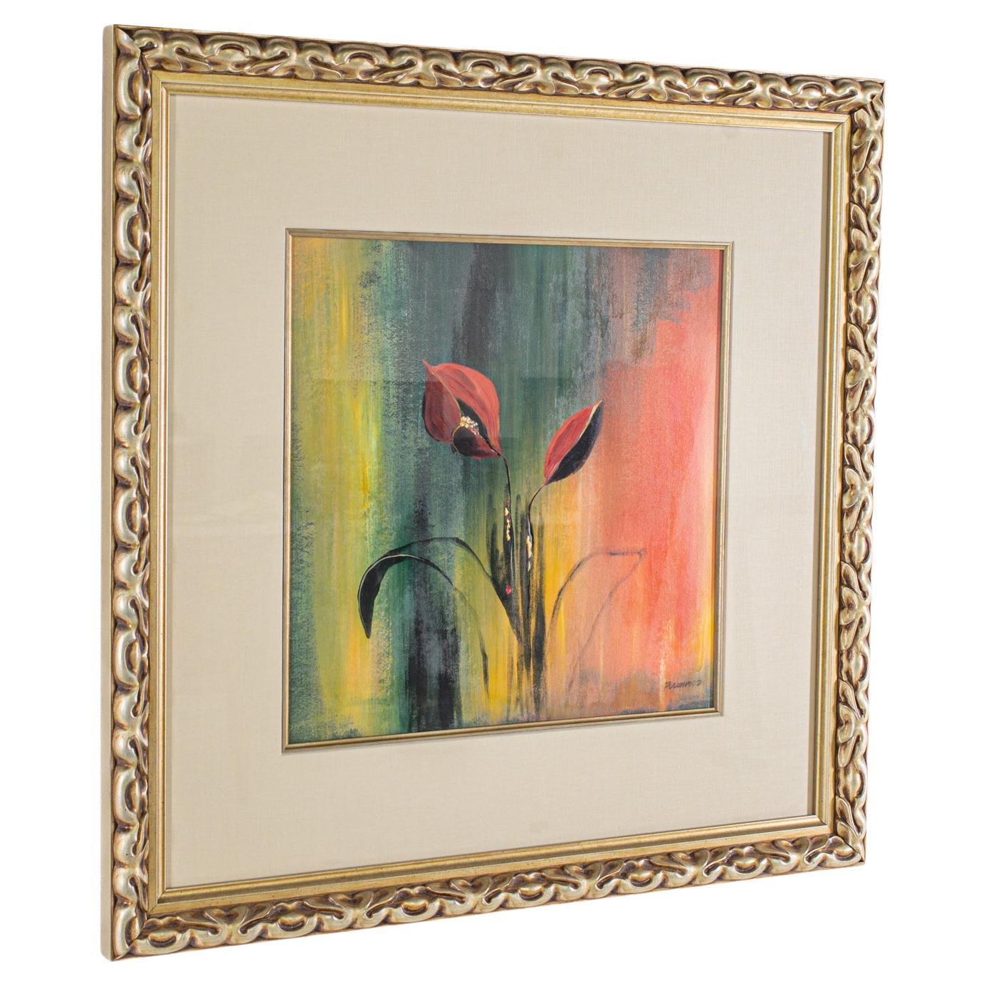 Puwamoz Framed Pair of Flowers Painting For Sale