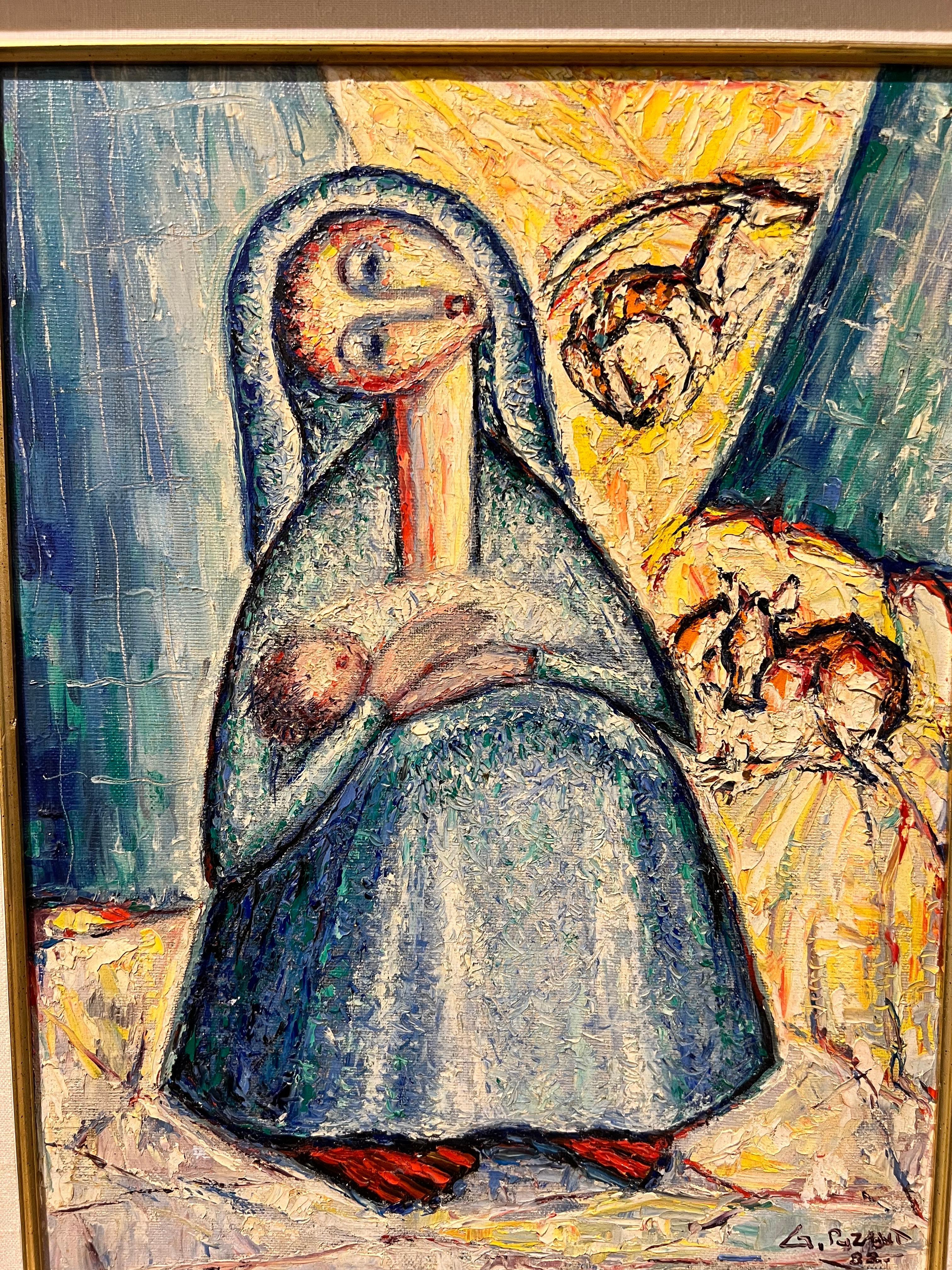 Melodía de la madre - Painting Simbolista de Puzant Godjamanian