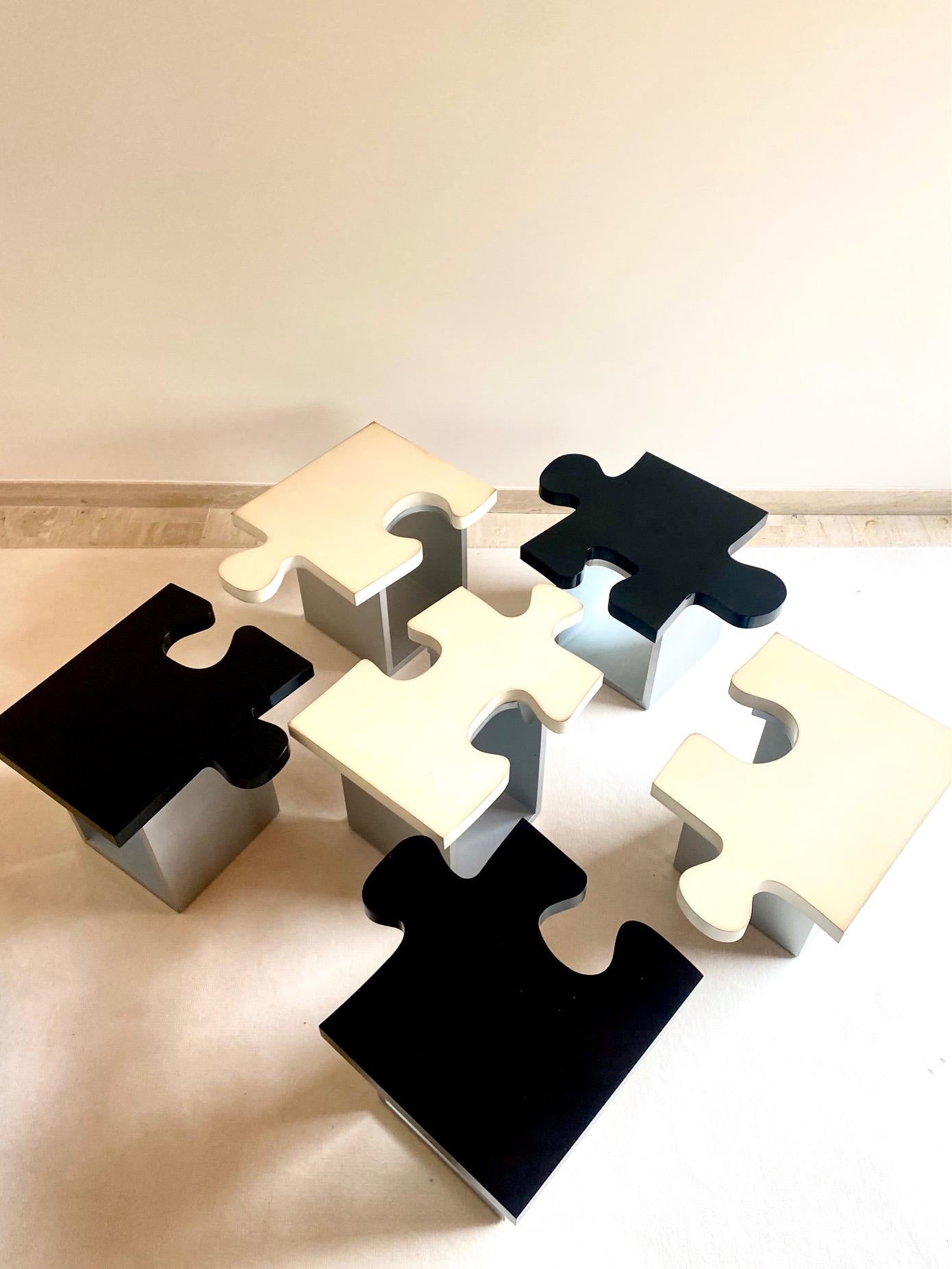 Puzzle-Tisch aus 6 Teilen, 1970er-Jahre im Angebot 1