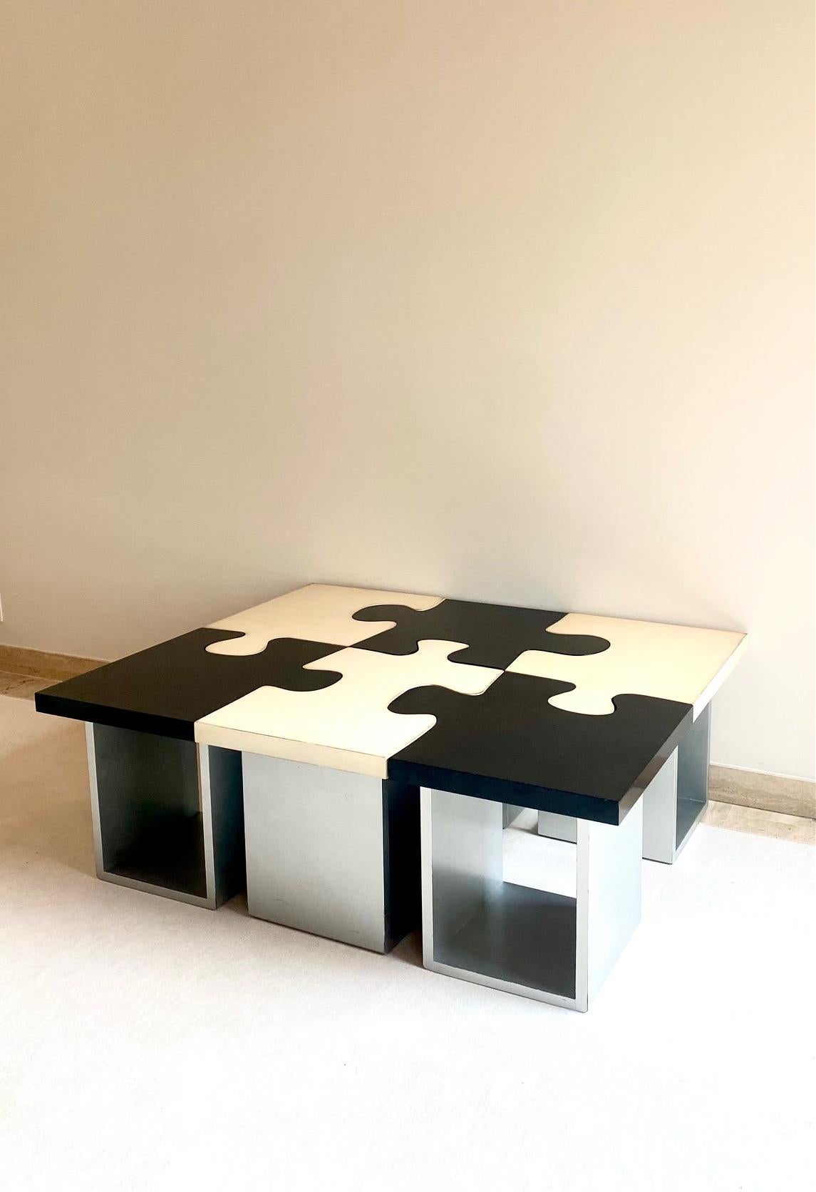 white puzzle table