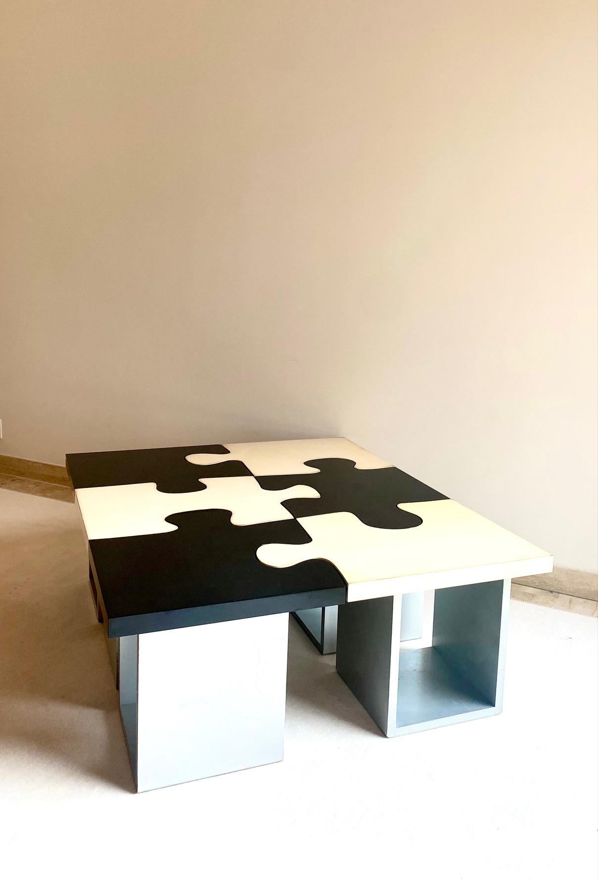 Post-Modern Puzzle 6 Pieces Table, 1970s For Sale