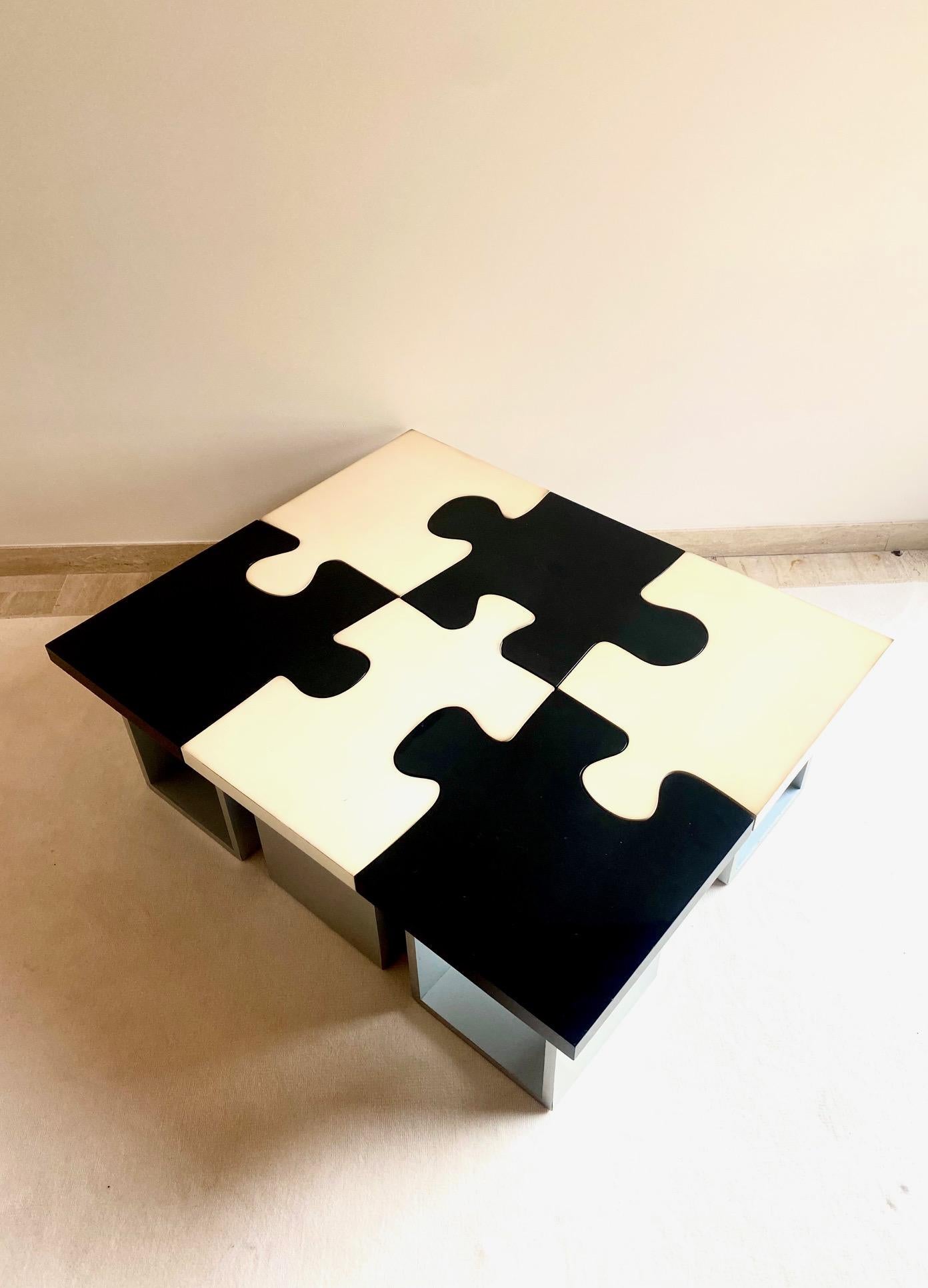 European Puzzle 6 Pieces Table, 1970s For Sale