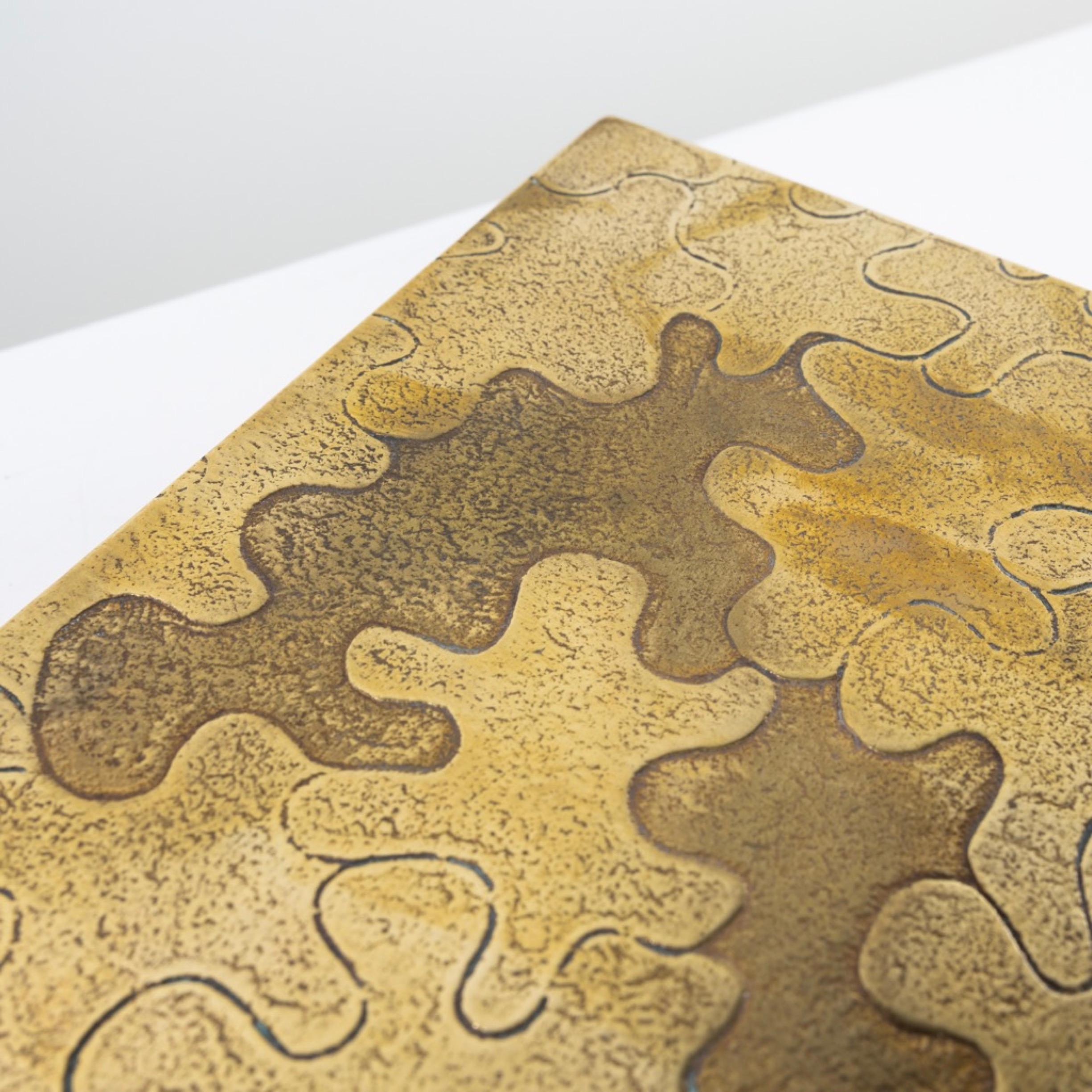 Puzzle de Line Vautrin - Boîte en bronze doré en vente 1