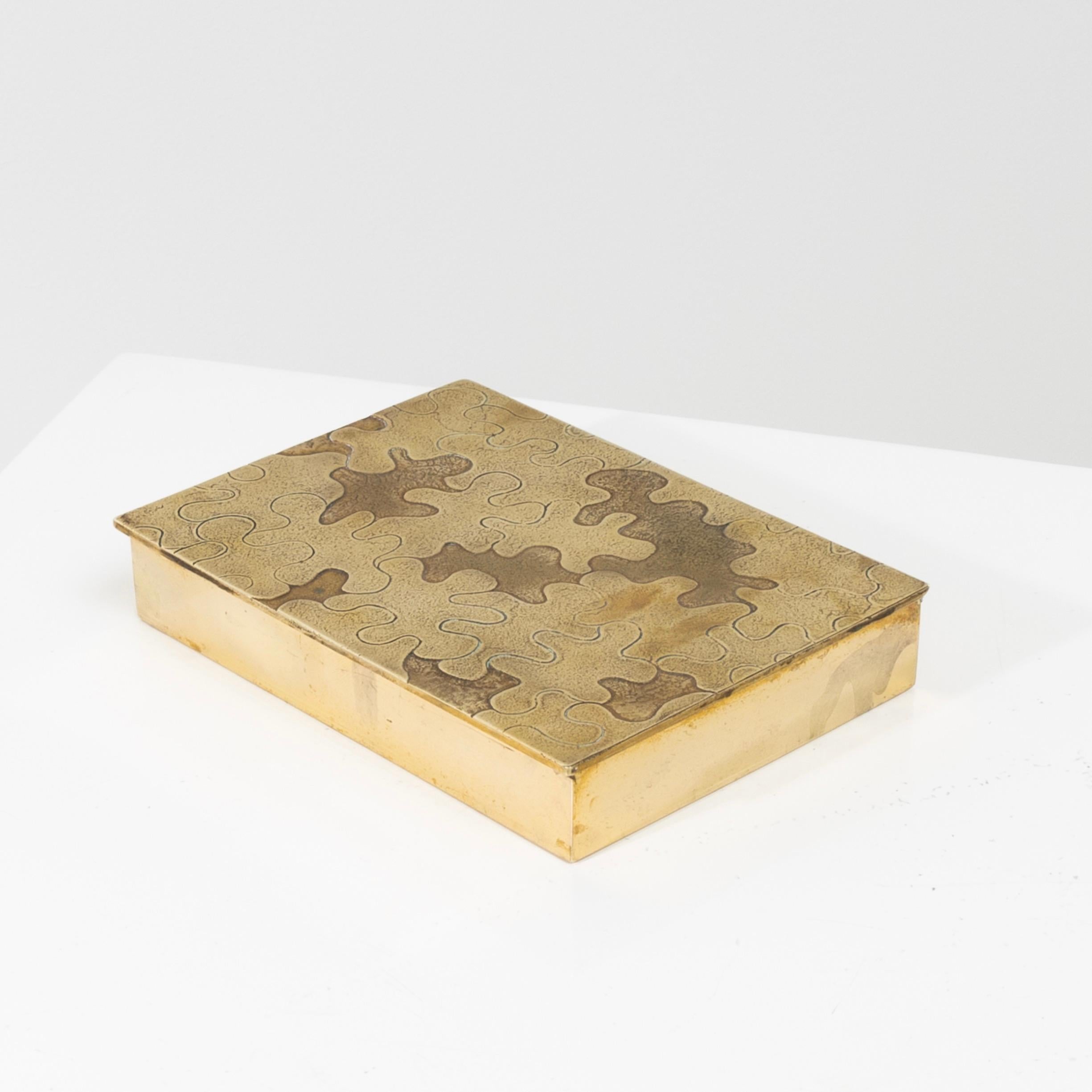 Puzzle von Line Vautrin - Schachtel aus vergoldeter Bronze im Angebot 1
