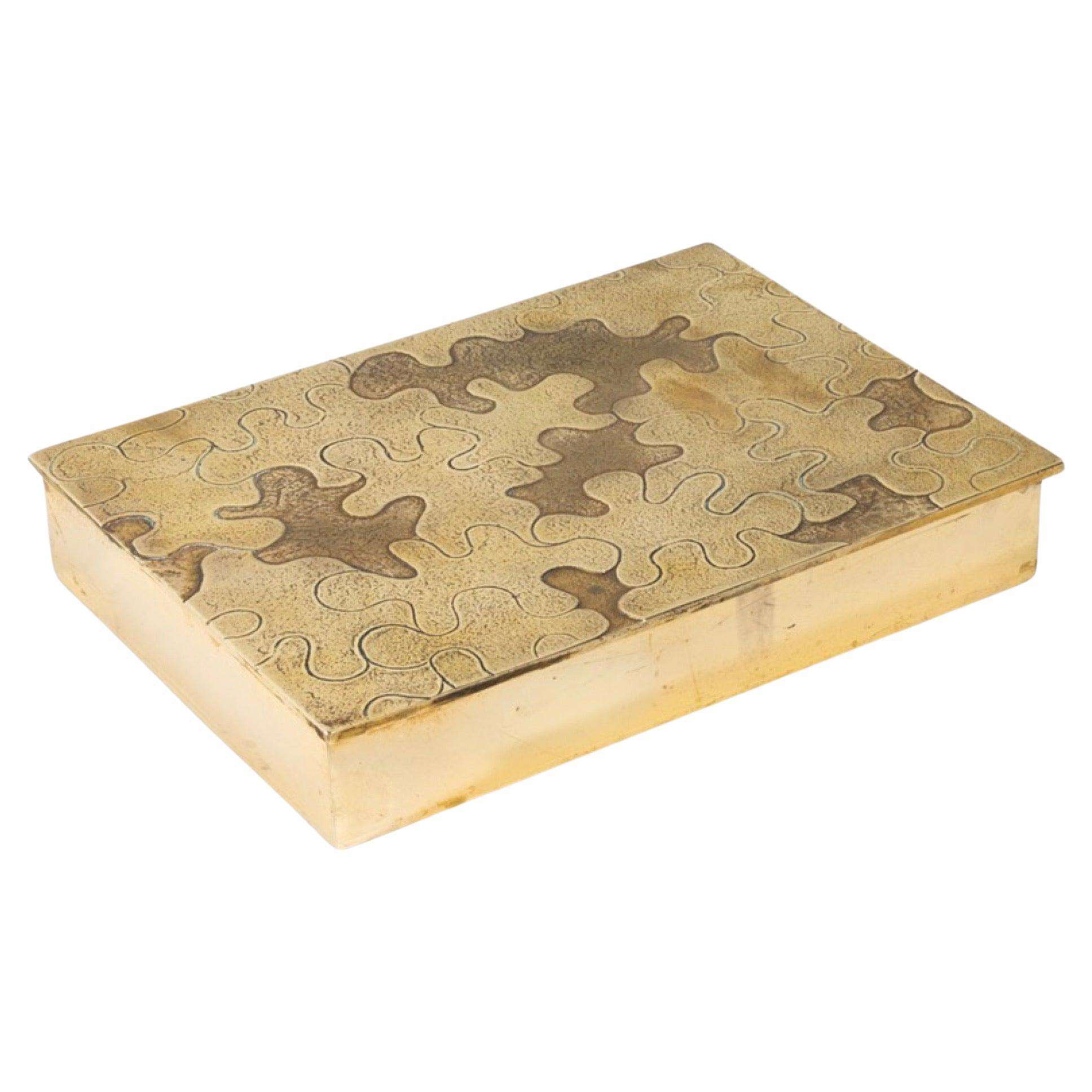 Puzzle by Line Vautrin – Box in gilded bronze For Sale