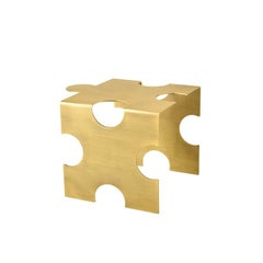 Puzzle Coffee Table in Brushed Brass by Veliento