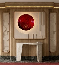 Puzzle Console Table Travertino Noce by Madina Tsarikaeva