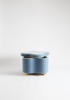 Puzzle Ottoman in Marci Mohair Festuca, Made in UK by Sister - Seating & Storage