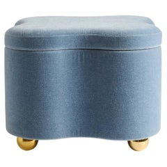 Puzzle Ottoman in our Marci Mohair Festuca by Sister by Studio Ashby