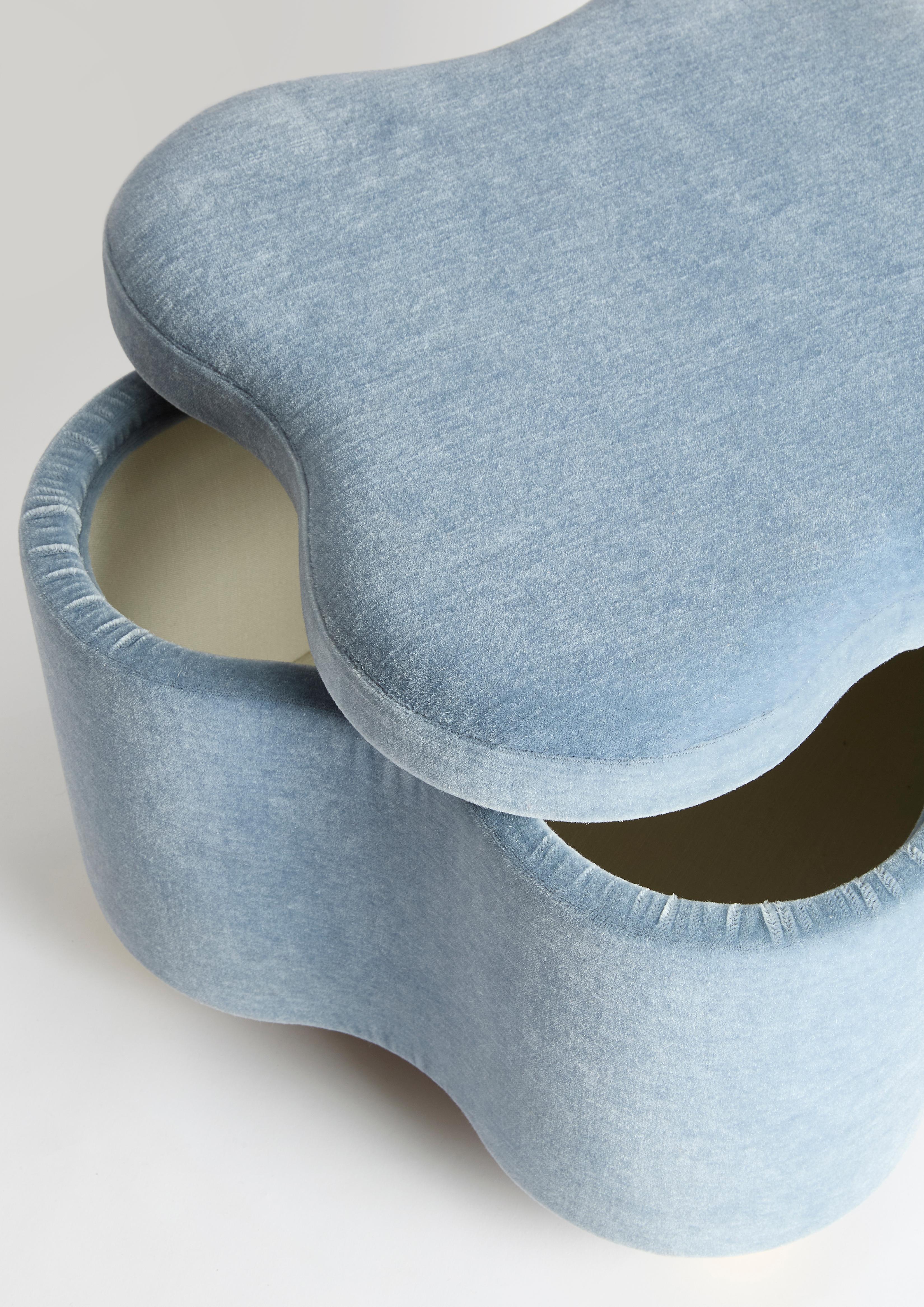 Puzzle Ottoman in our Marci Mohair Festuca by Sister by Studio Ashby In New Condition For Sale In London, GB