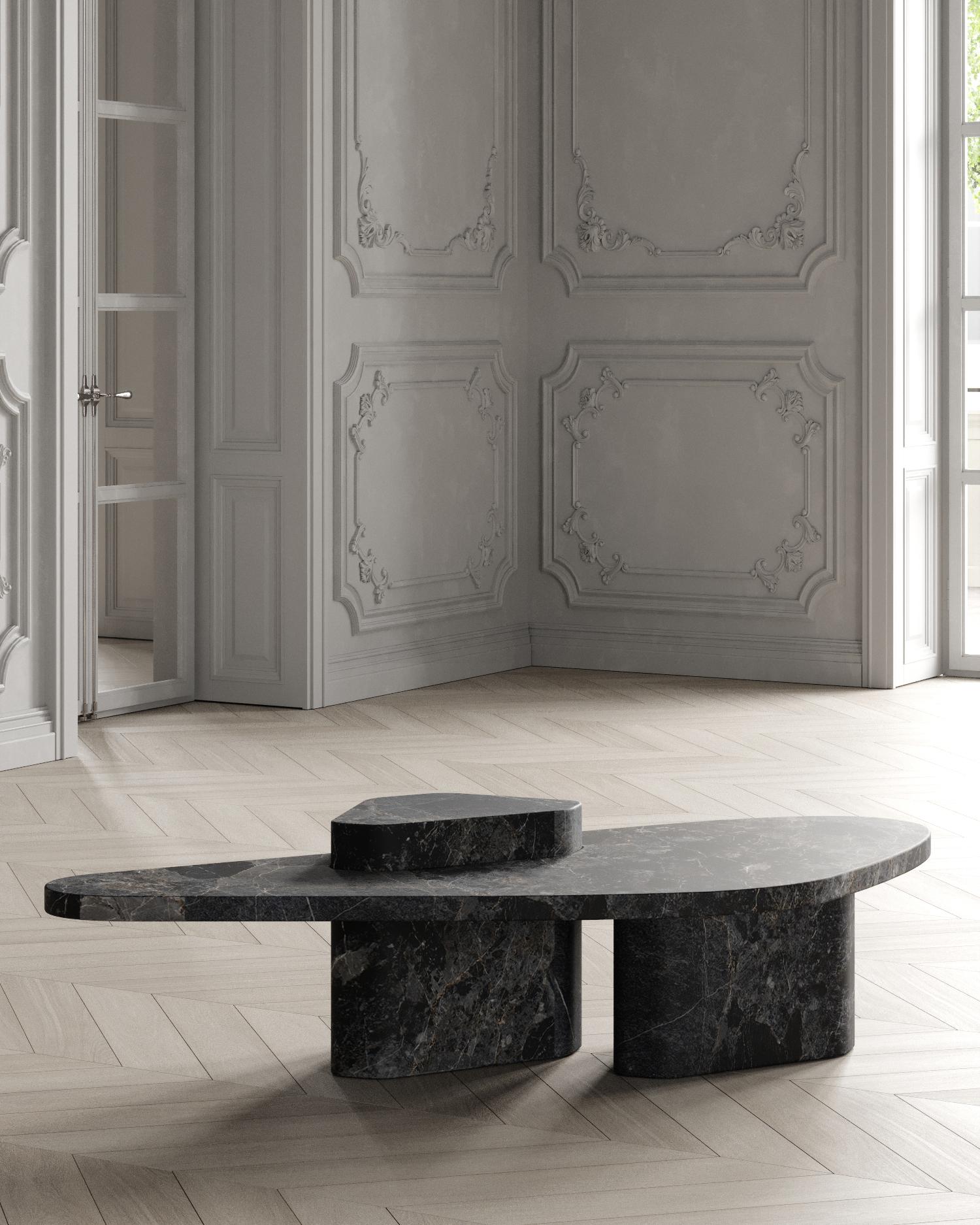 Post-Modern Puzzle Table Nero Marquina Venato by Madina Tsarikaeva For Sale