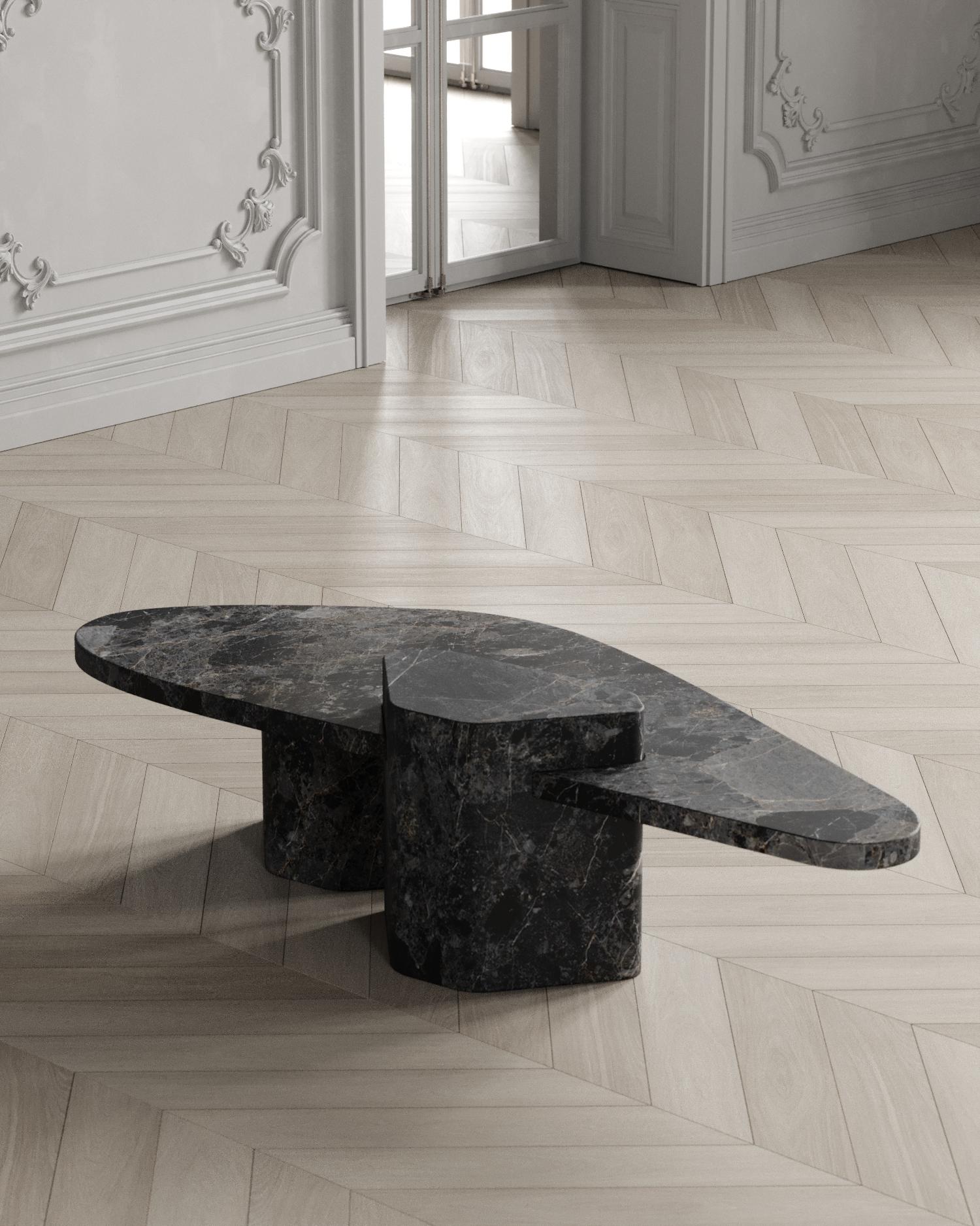 Russian Puzzle Table Nero Marquina Venato by Madina Tsarikaeva For Sale