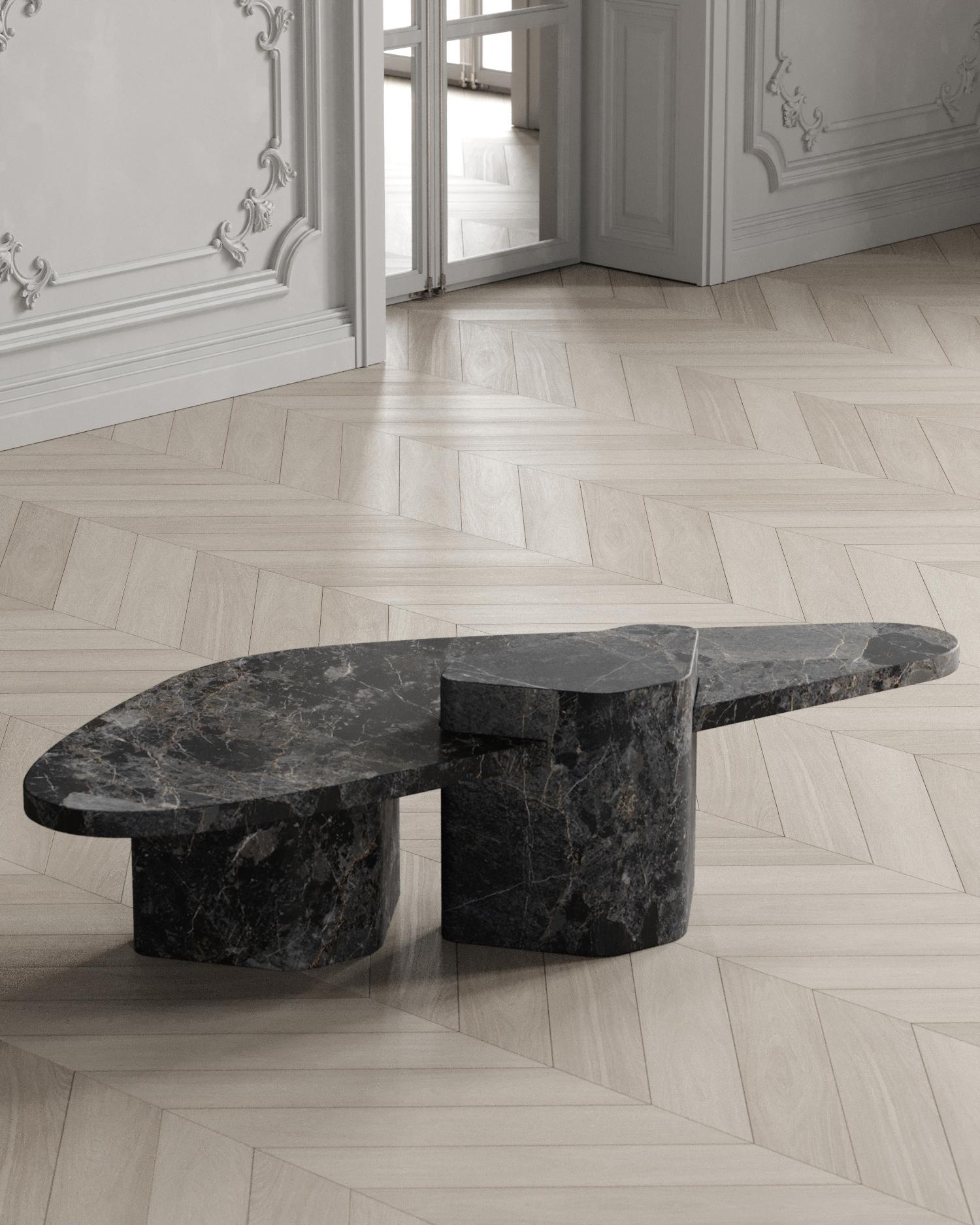 Contemporary Puzzle Table Nero Marquina Venato by Madina Tsarikaeva For Sale