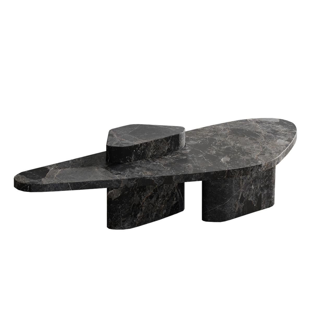 Marble Puzzle Table Nero Marquina Venato by Madina Tsarikaeva For Sale
