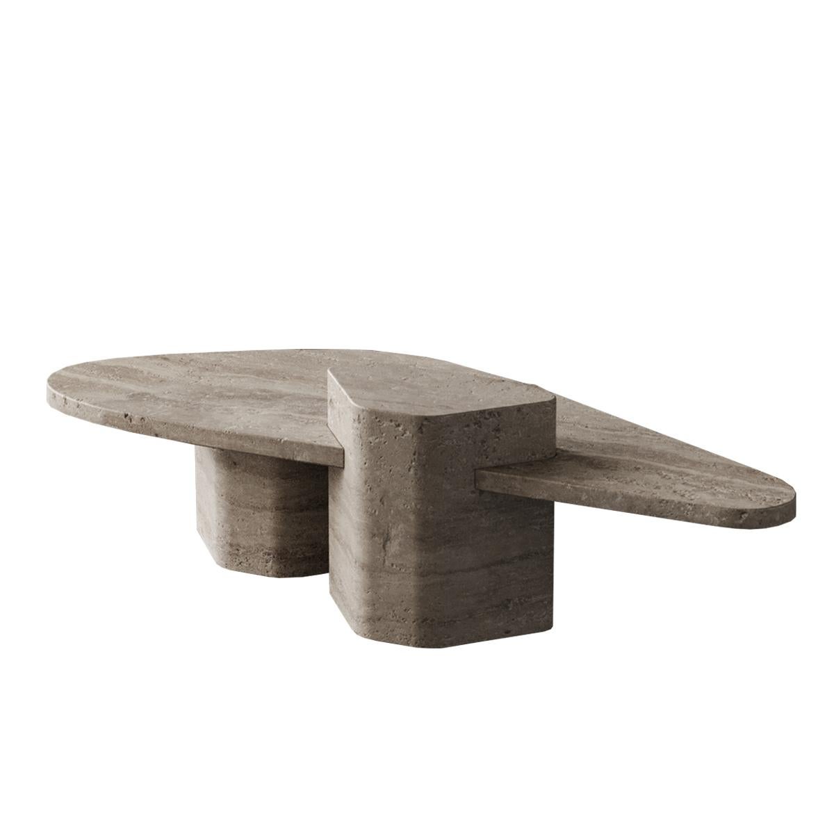 Puzzle Table Travertino Noce by Madina Tsarikaeva In New Condition For Sale In Geneve, CH