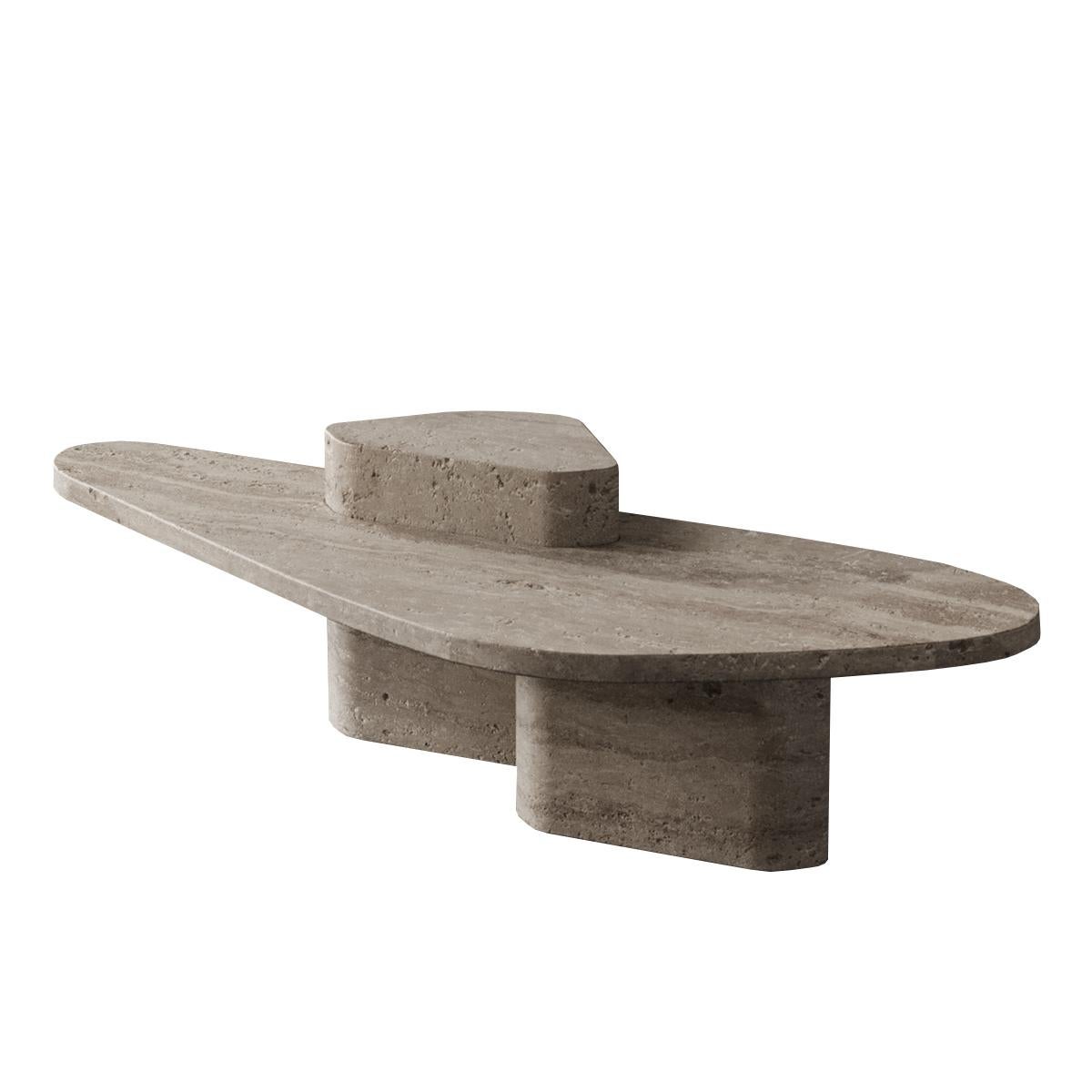 Contemporary Puzzle Table Travertino Noce by Madina Tsarikaeva For Sale