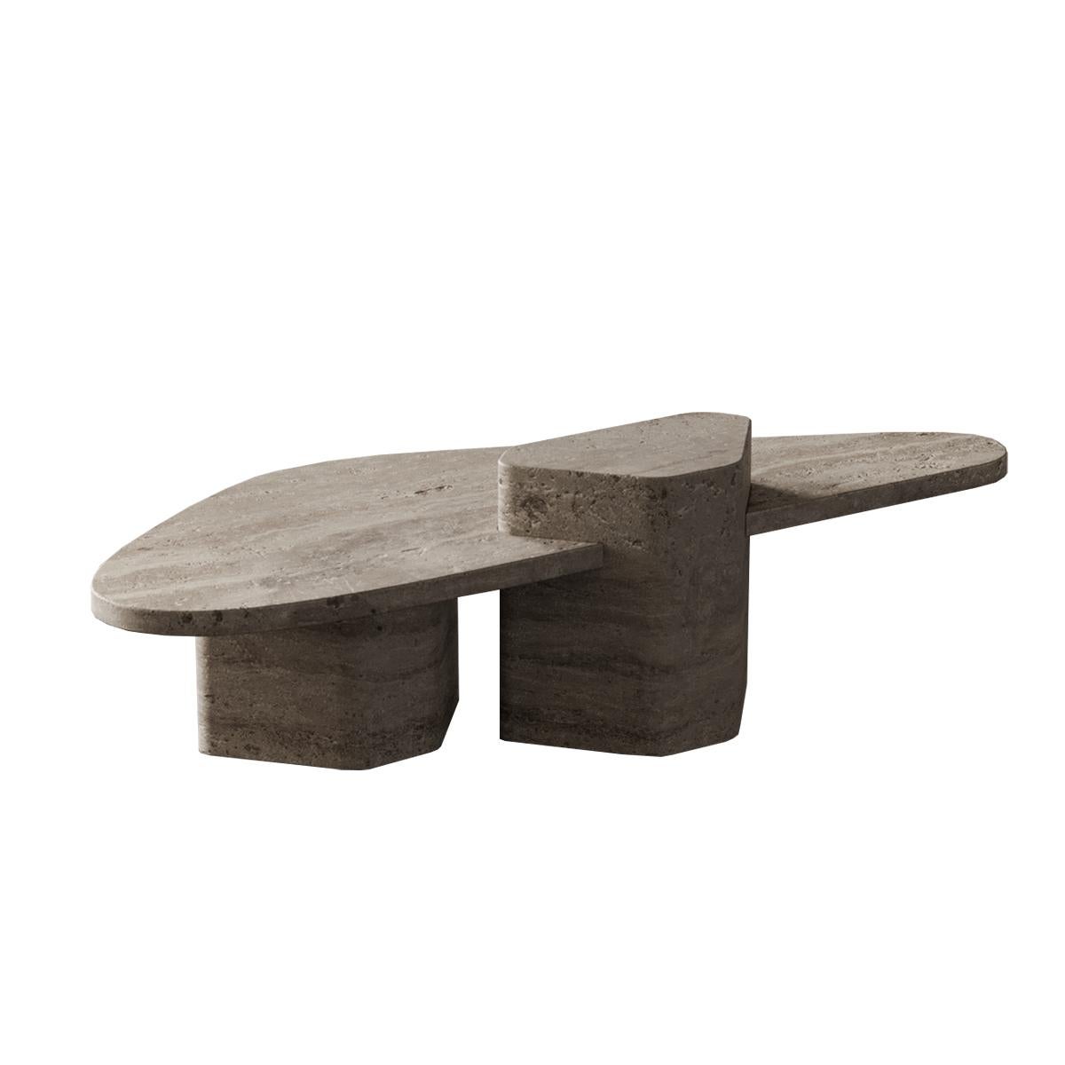 Travertine Puzzle Table Travertino Noce by Madina Tsarikaeva For Sale