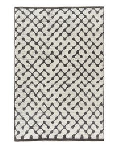 Black Puzzle Wooland Rectangular 240 Rug in Hand-Knotted Wool by Mohebban