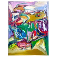 "Puzzled" by Bissy Riva Contemporary Oil on Canvas Painting