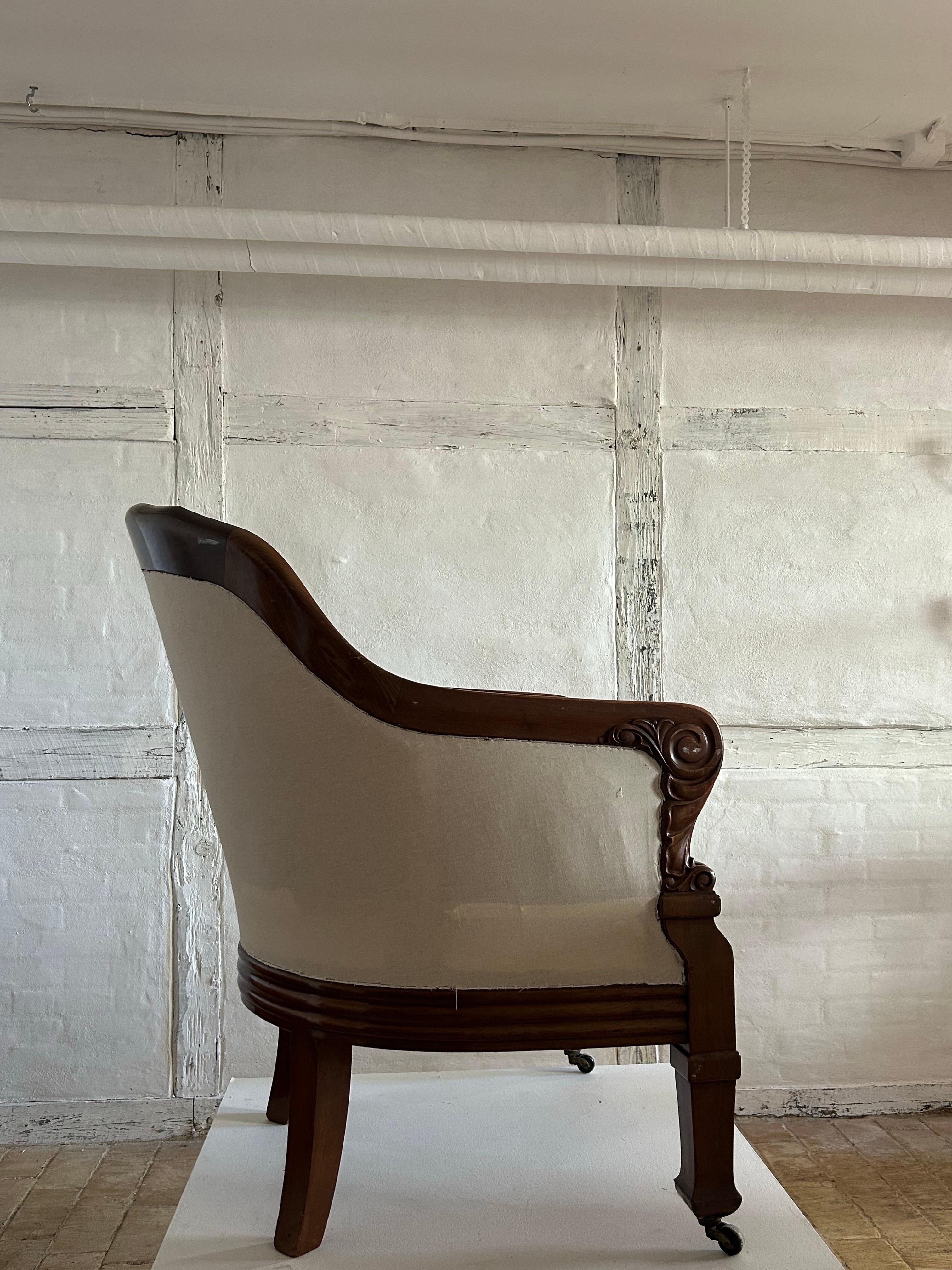 Jugendstil P.V. Jensen-Klint Lounge Chair in Mahogany, Aarhus Landsudstilling, 1909 For Sale