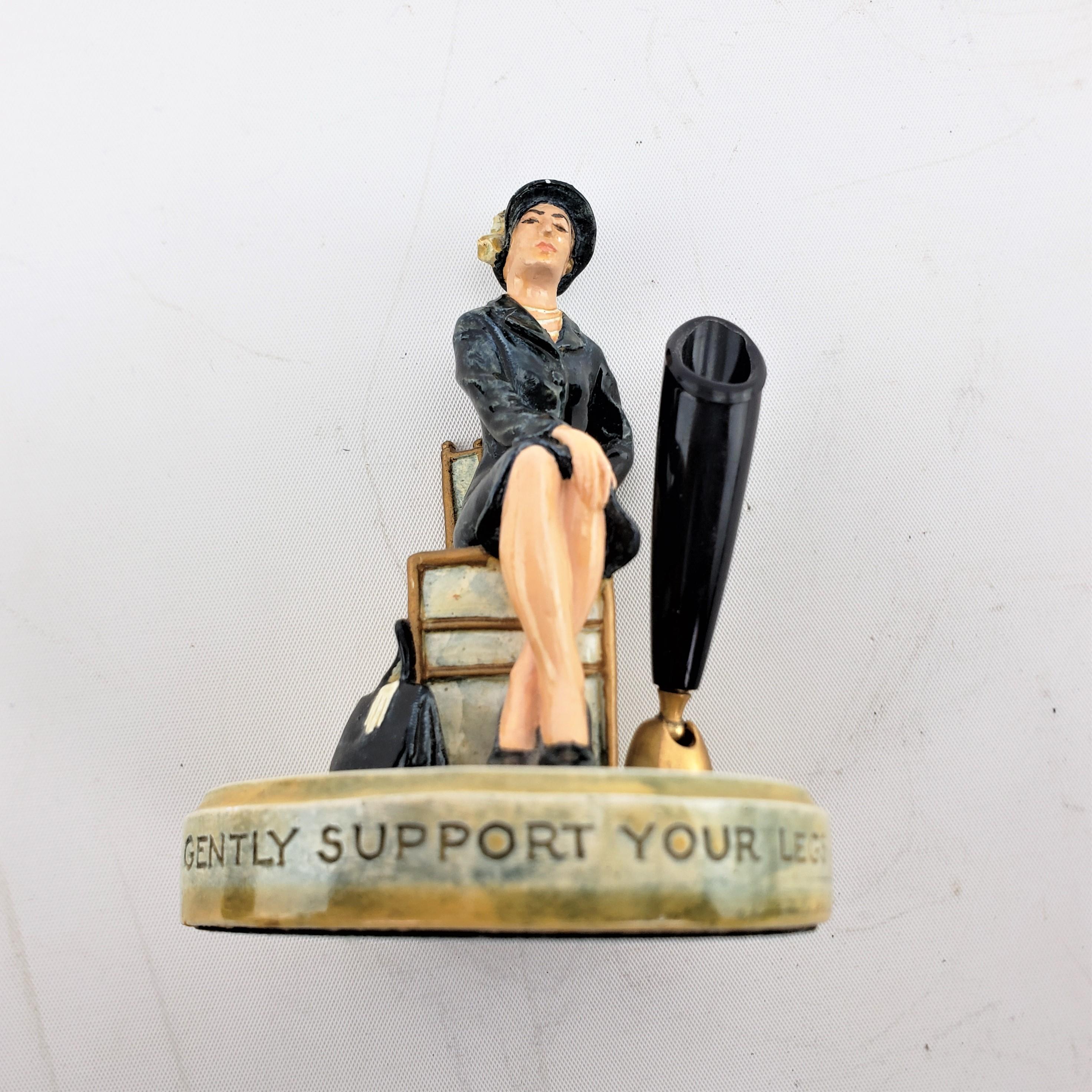 P.W. Baston Supp-Hose Woman's Stockings Advertising Pen Holder Desk Set In Good Condition For Sale In Hamilton, Ontario