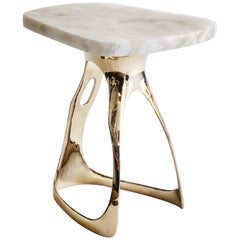 Pyra Table - Polished Bronze and Quartzite Top Design by Michael Sean Stolworthy