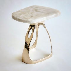 Pyra Table - Polished Bronze and Quartzite Top Design by Michael Sean Stolworthy