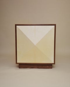 Pyramid Cabinet in Walnut with Goatskin Parchment and Brass