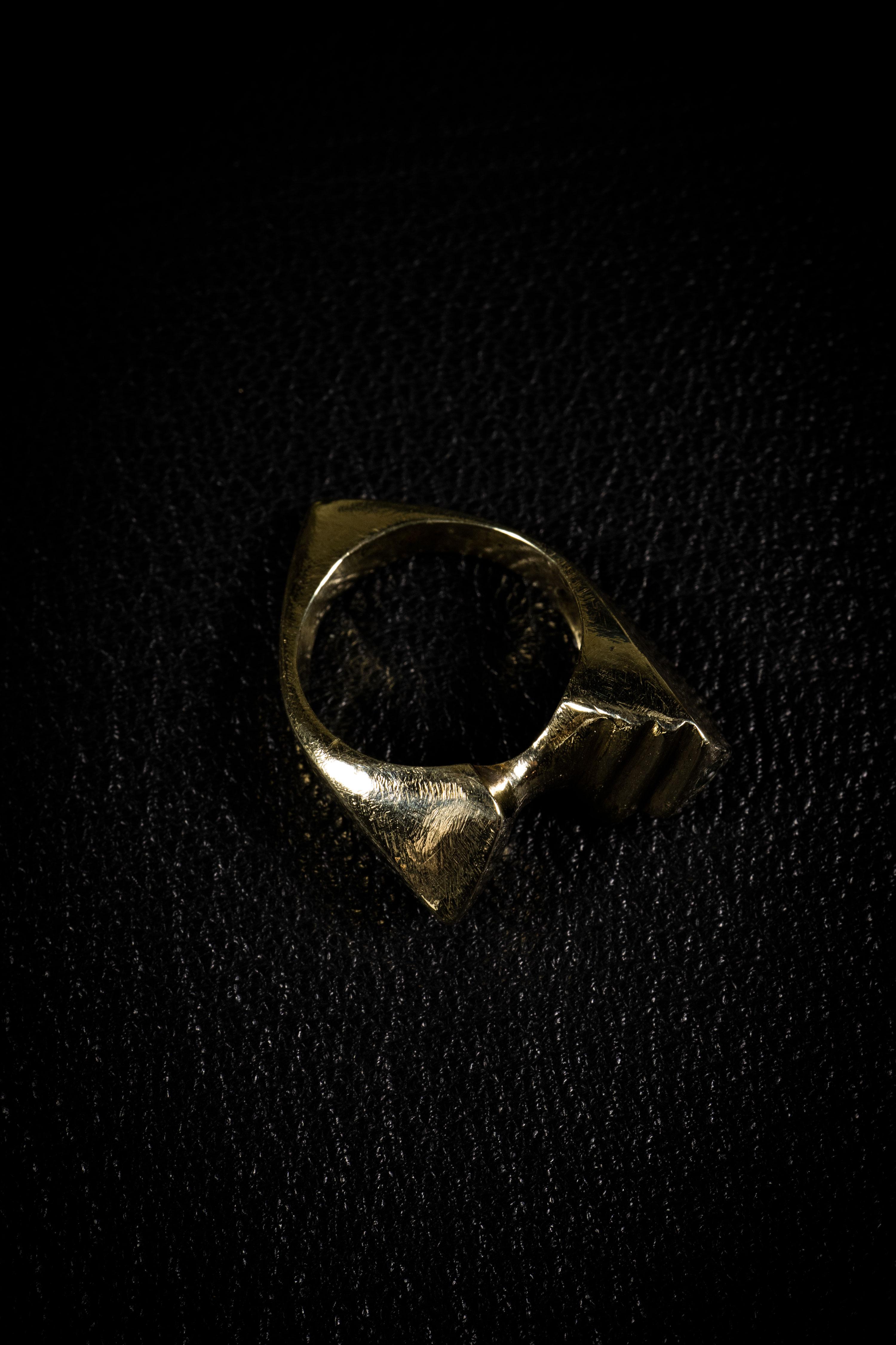 Contemporary Pyramid (Emerald, 10K Gold Ring) by Ken Fury For Sale