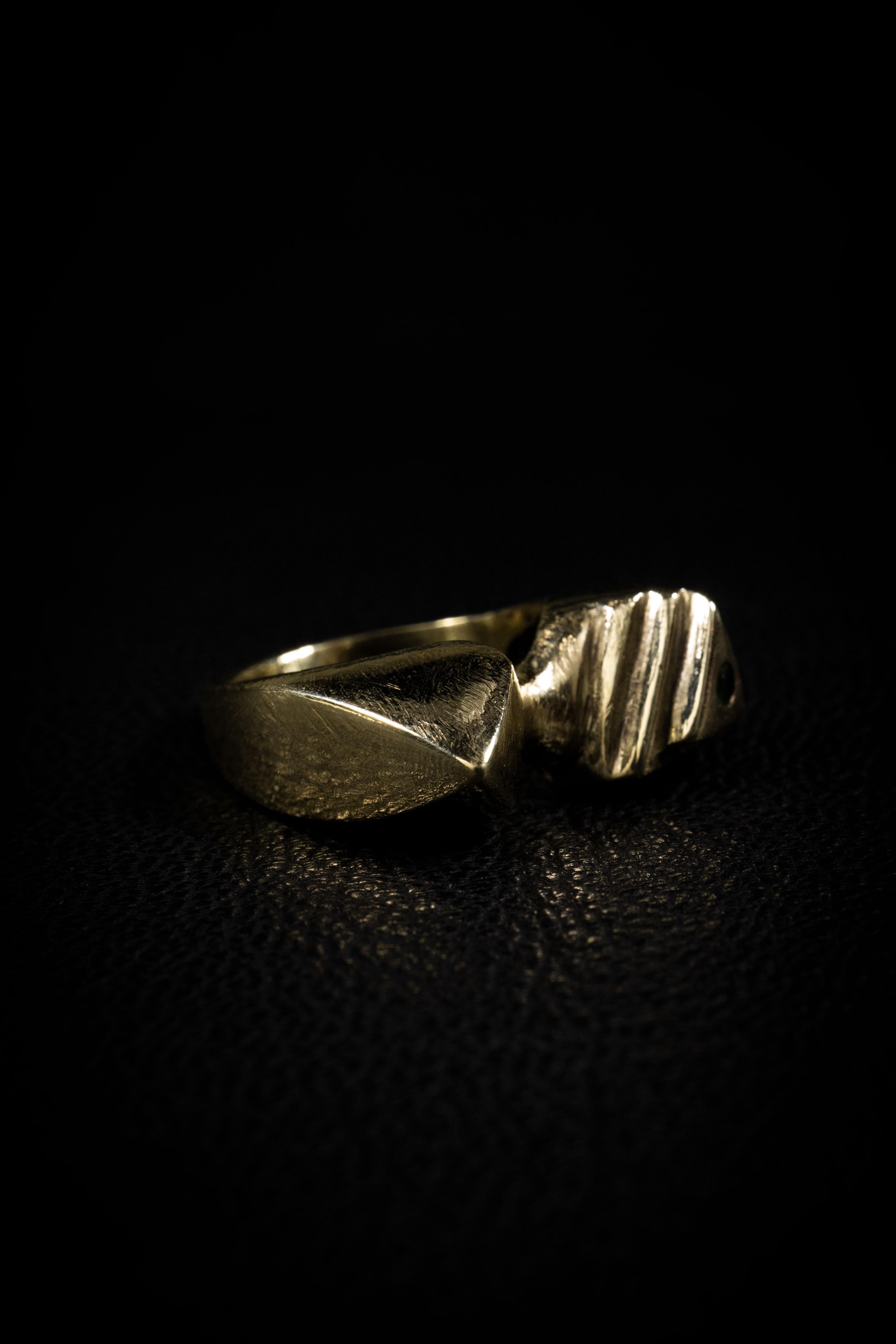 Pyramid (Emerald, 10K Gold Ring) by Ken Fury In New Condition For Sale In Queens, NY